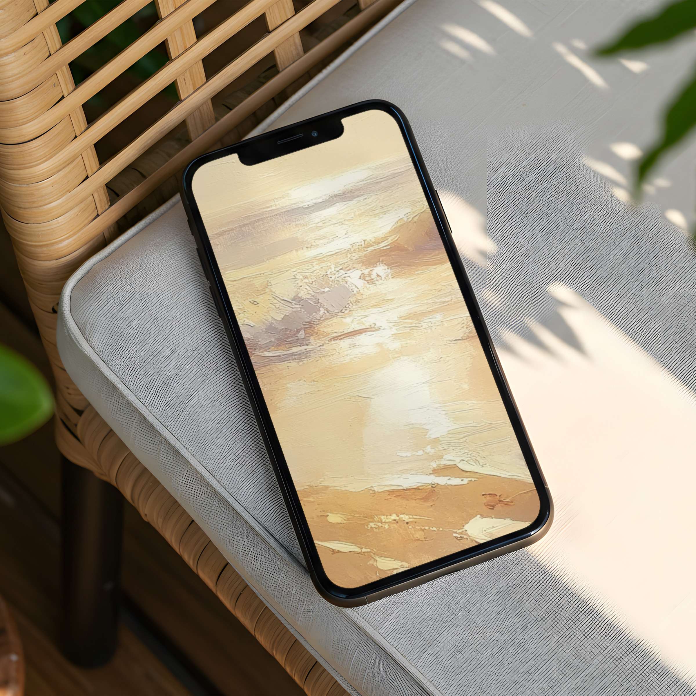 Calming abstract art in earthy tones creates an inspiring iPhone background with instant download for any phone adding elegance