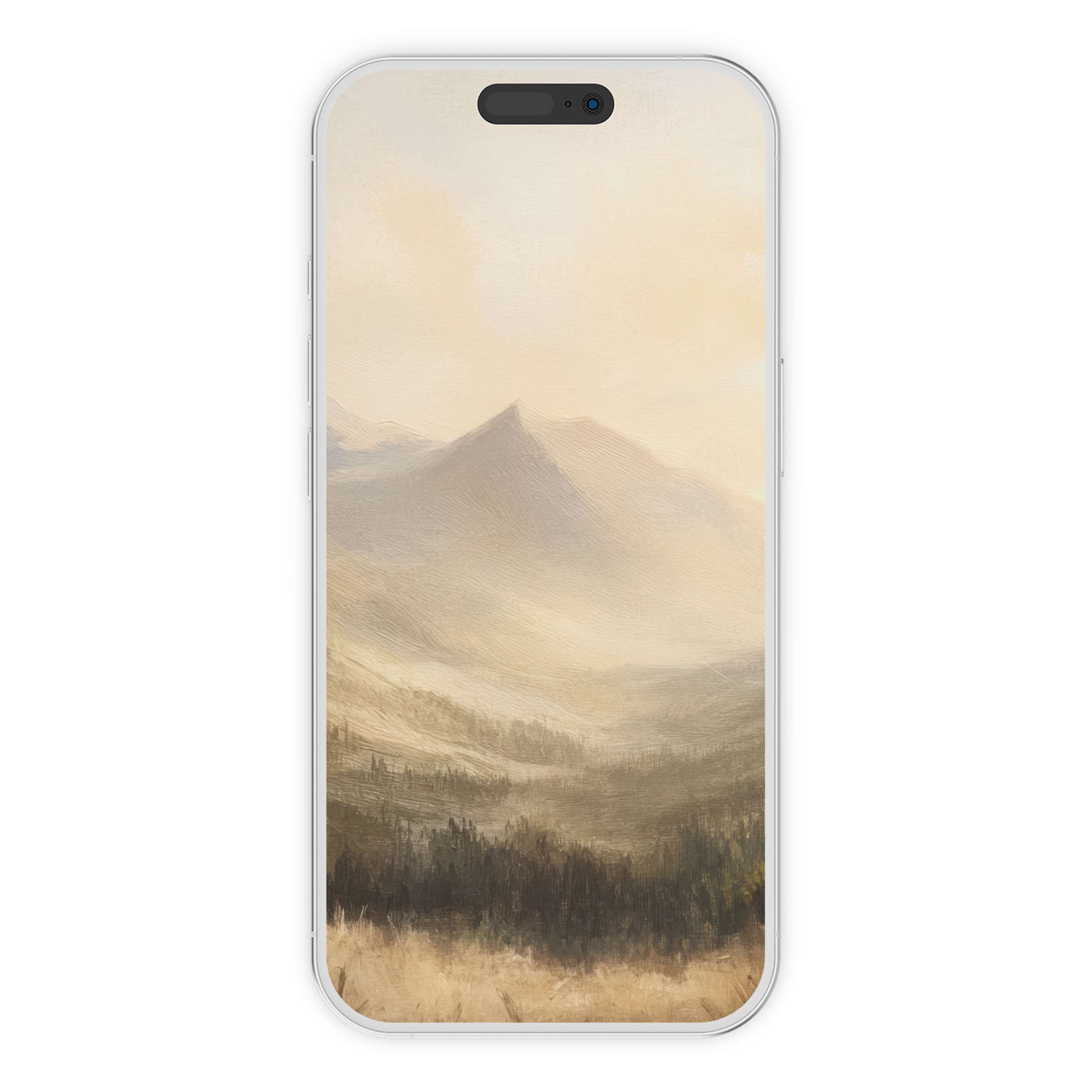 Inspire tranquility with this elegant summer iPhone wallpaper digital download showcasing serene mountain art for your phone background