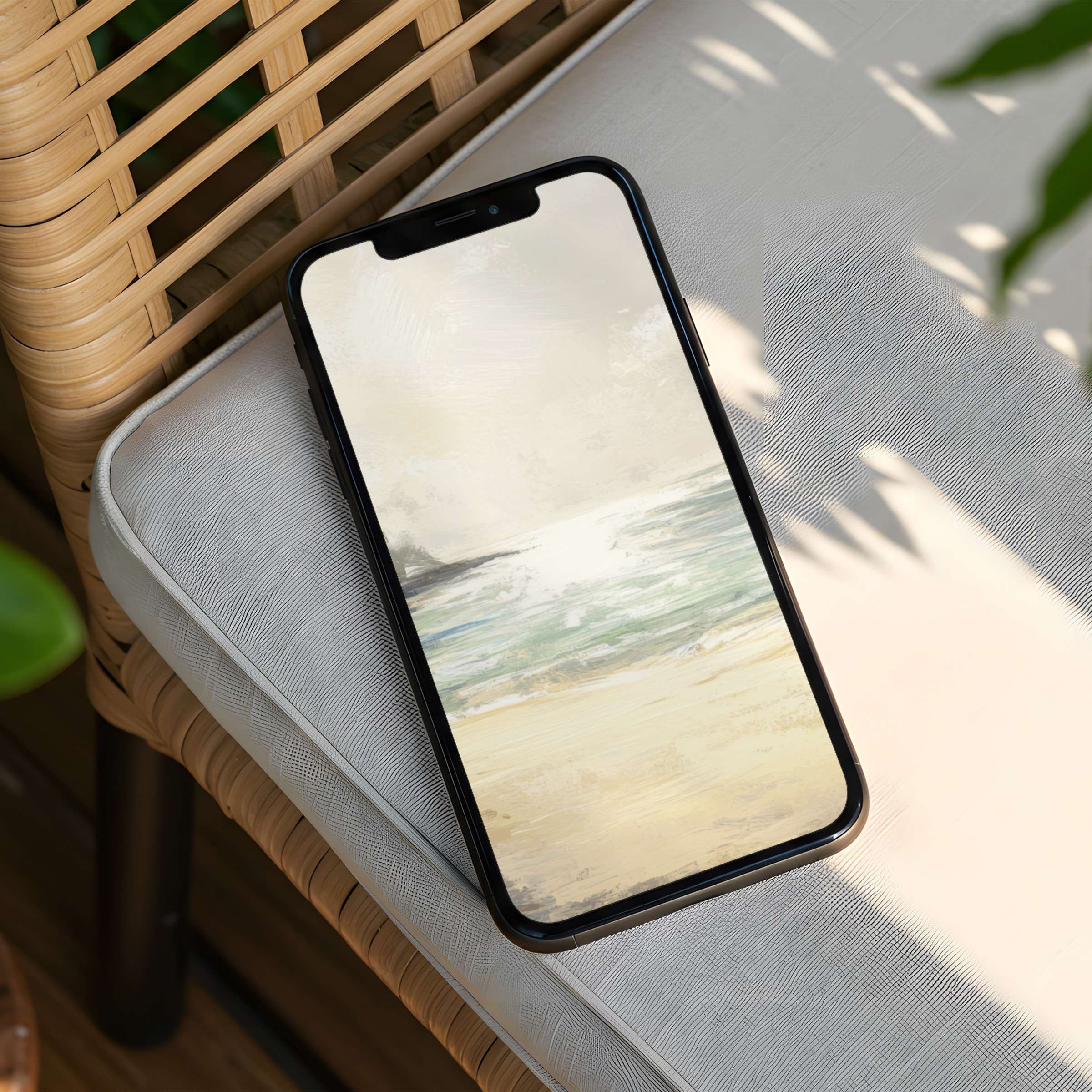 Elegant abstract coastal iPhone background for instant download creating a serene phone ambiance blending calm with style