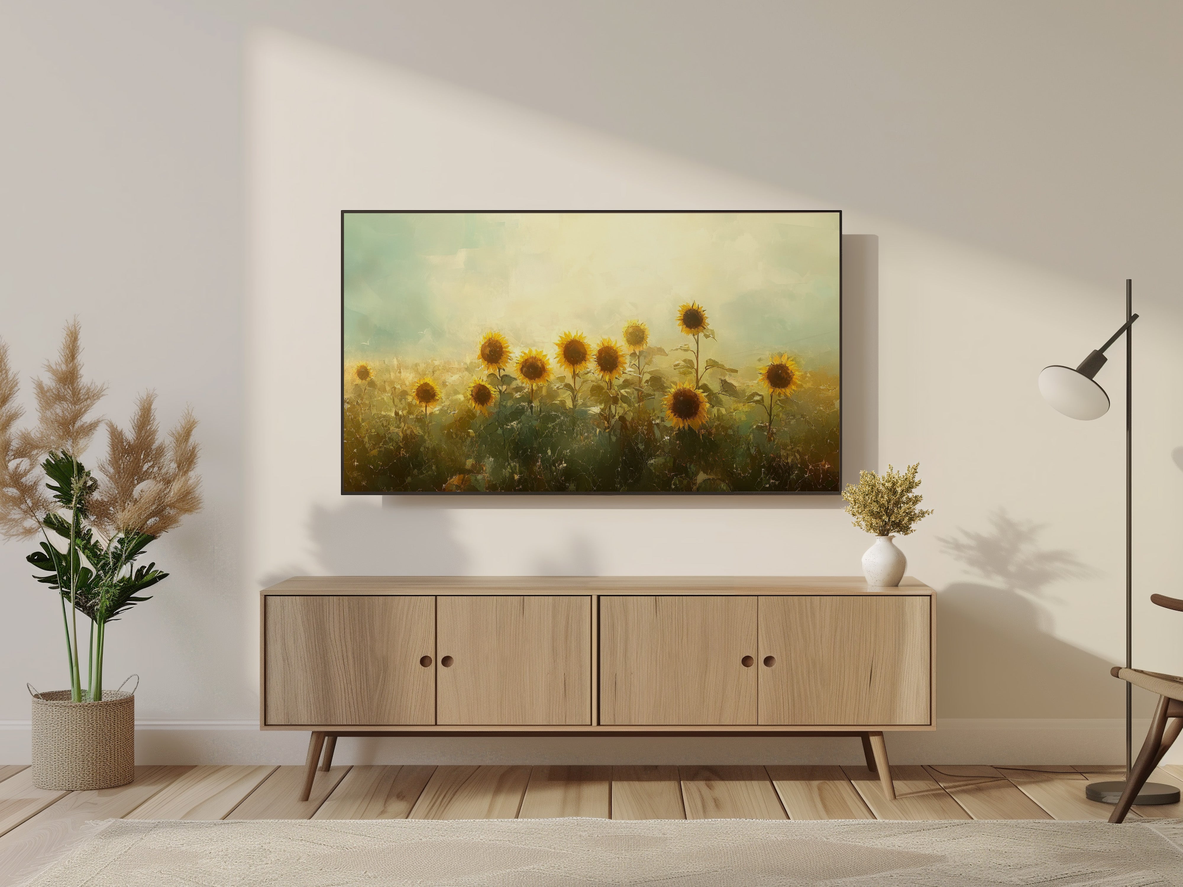 Summer Sunflower Field Frame TV Art