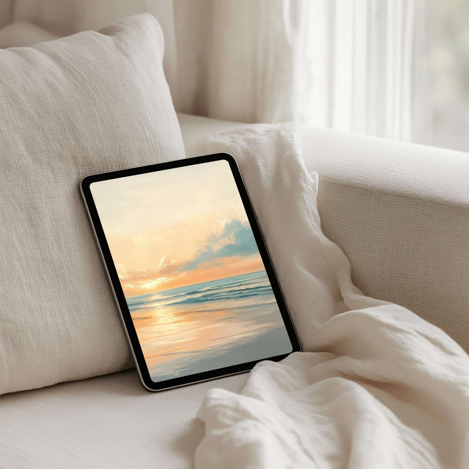 Summer iPad Wallpaper Golden Hour on Calm Shore 