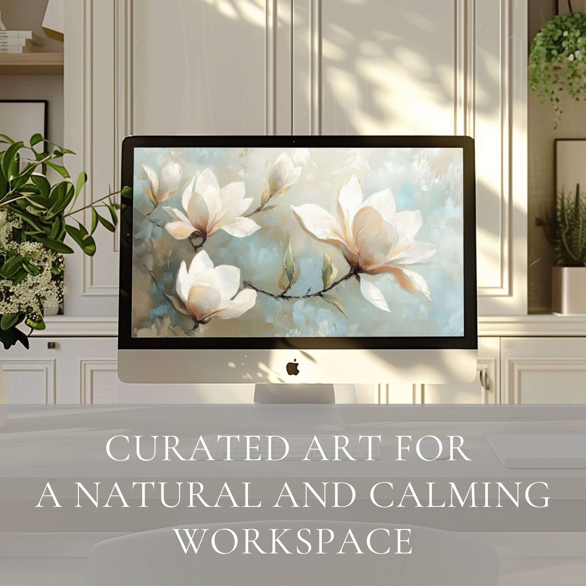 Trees Desktop Backgrounds – calming tree silhouettes and natural green tones for a peaceful workspace