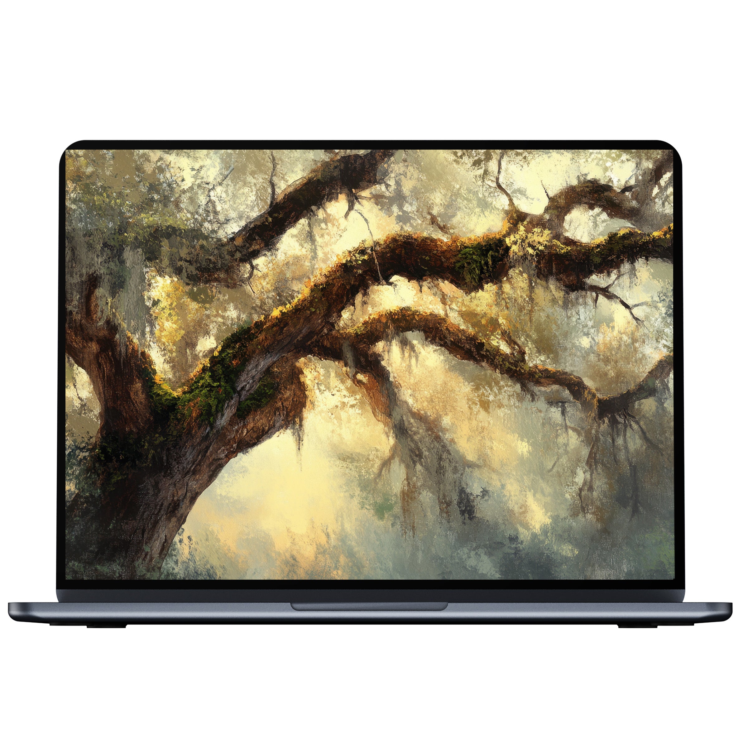 Serene tree desktop wallpaper brings a calming touch to PC and laptop screens available as a digital download for mindful elegance