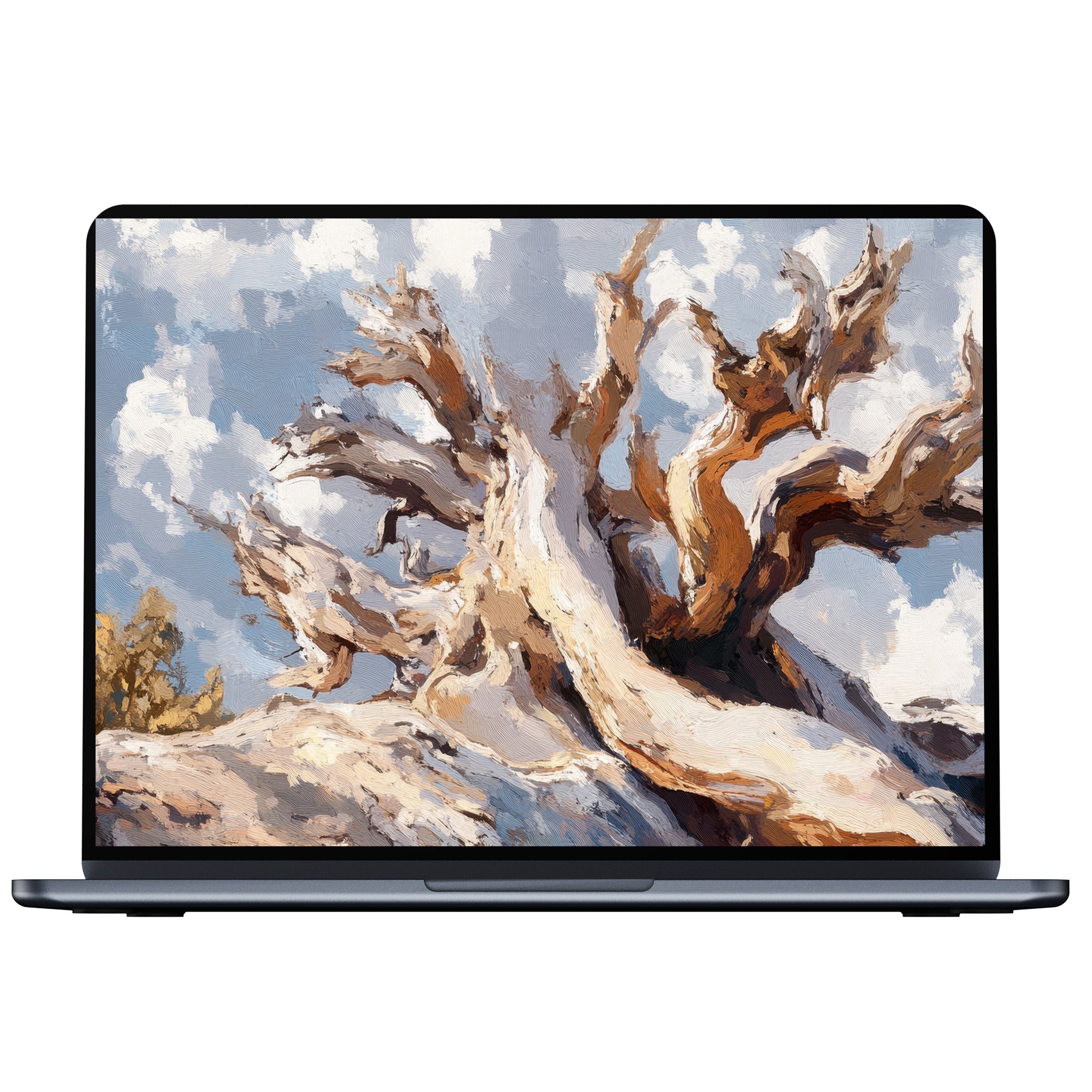 Majestic tree desktop wallpaper digital download featuring a dramatic sky offers calm, inspiring elegance for PC, laptop, or Mac users