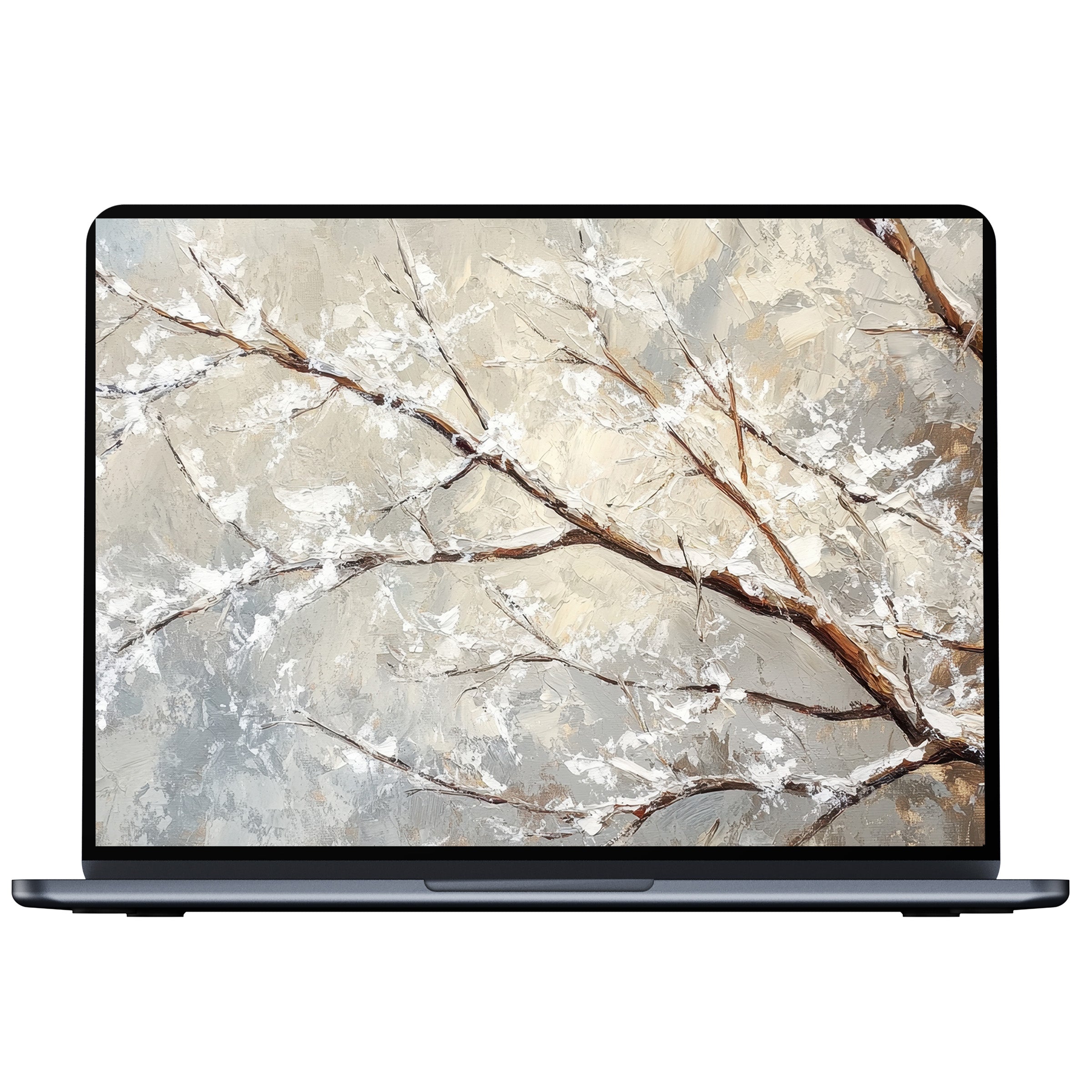 Elegant tree desktop wallpaper digital download in soft hues, textured artistry for calm on PC, laptop, or Mac screens