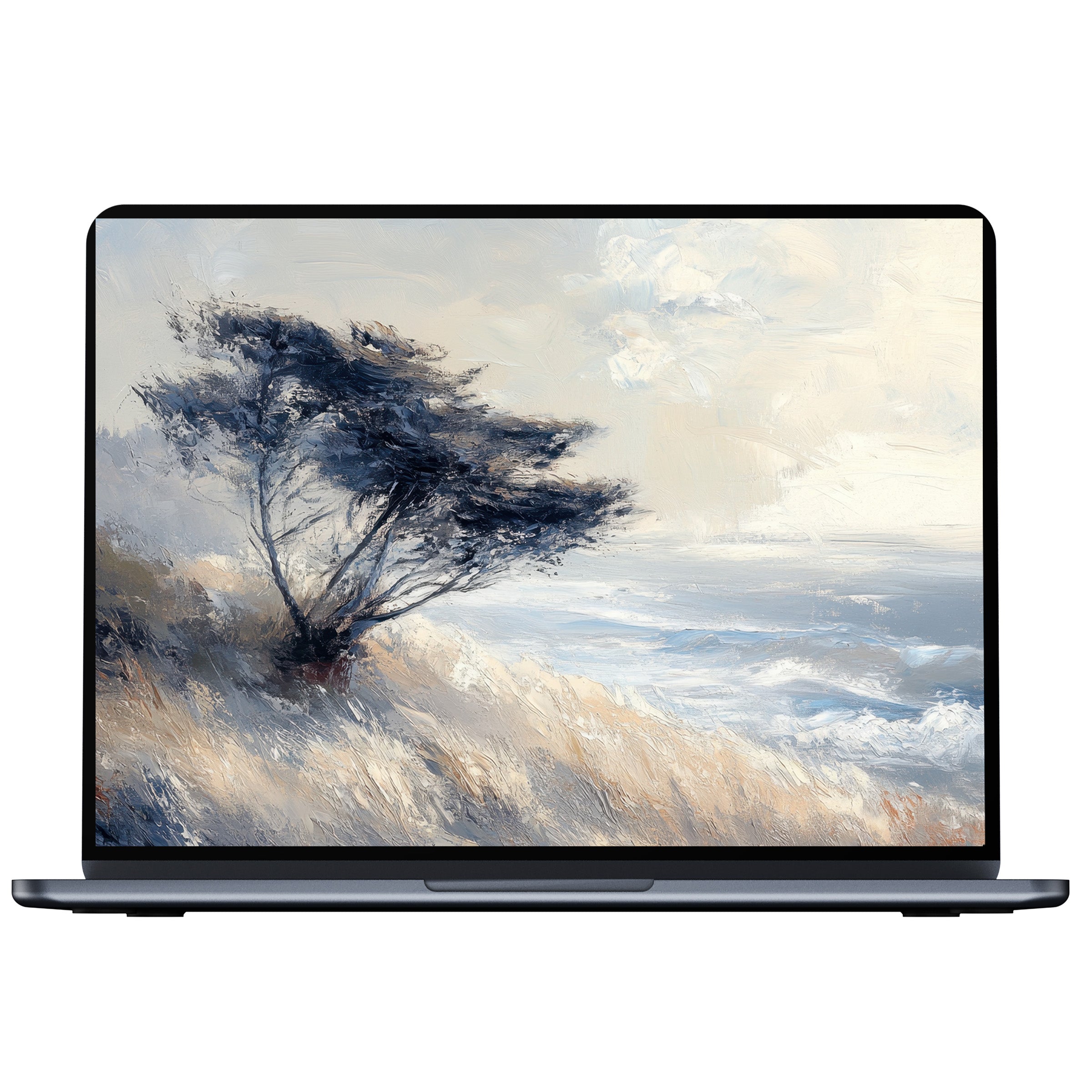 Serene digital download of a tree desktop wallpaper in soft hues, offering elegance and calm for PC, laptop, and Mac users