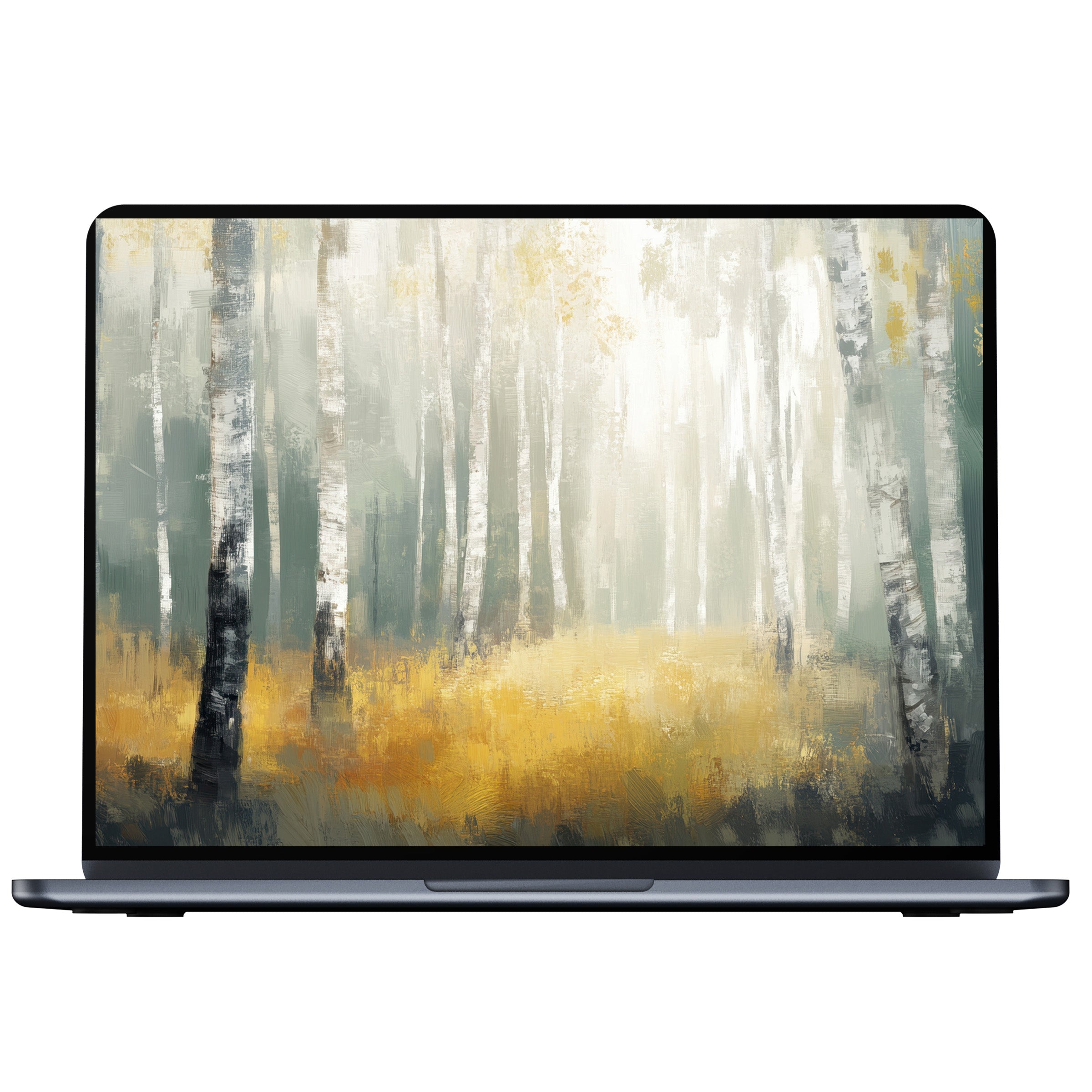 Elegant digital download tree desktop wallpaper in soft brushstrokes and serene colors for PC, laptop, or Mac inspires mindfulness