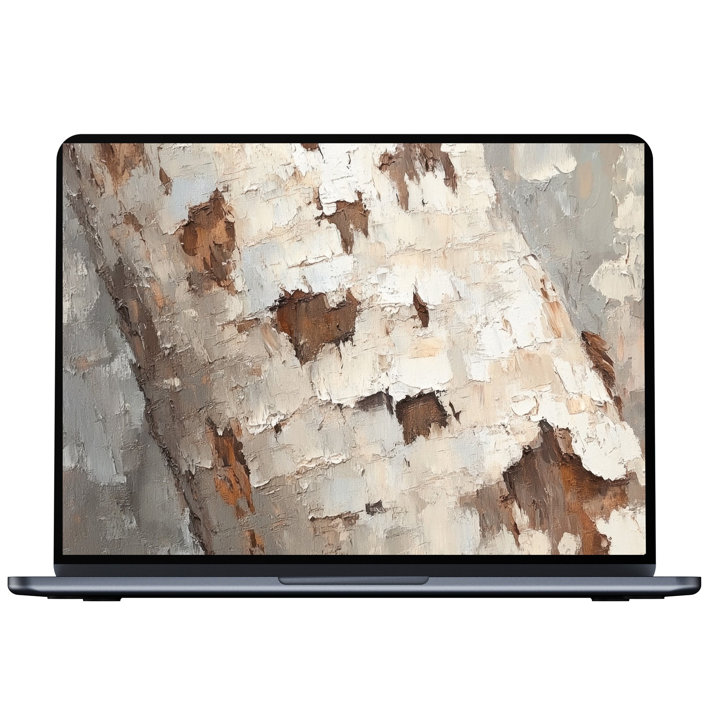 Elegant tree desktop wallpaper in soft earth tones for digital download inspires calm and mindfulness on PC or laptop screens