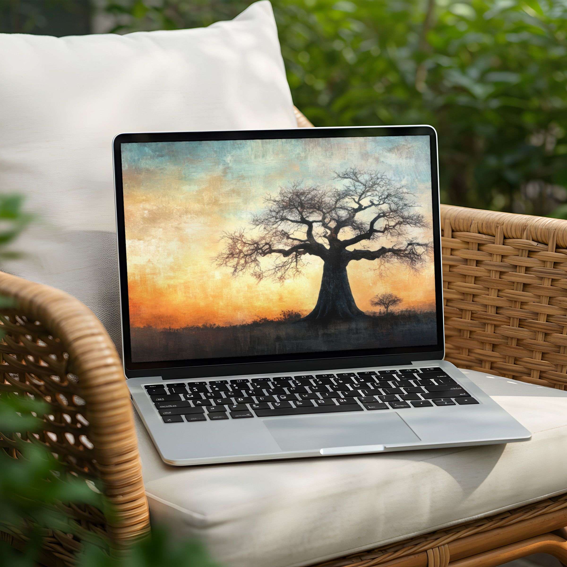 Serene tree artistry for your desktop background on PC and Laptop Instant download inspires calm and elegant mindfulness
