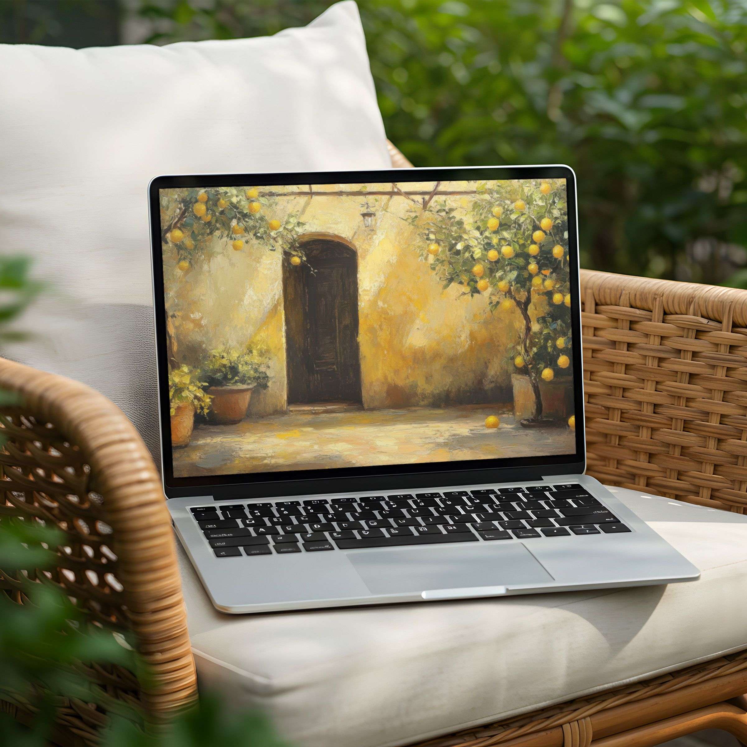 Serene lemon-themed desktop background for instant download on PC and laptop exudes calmness and elegance for mindful spaces