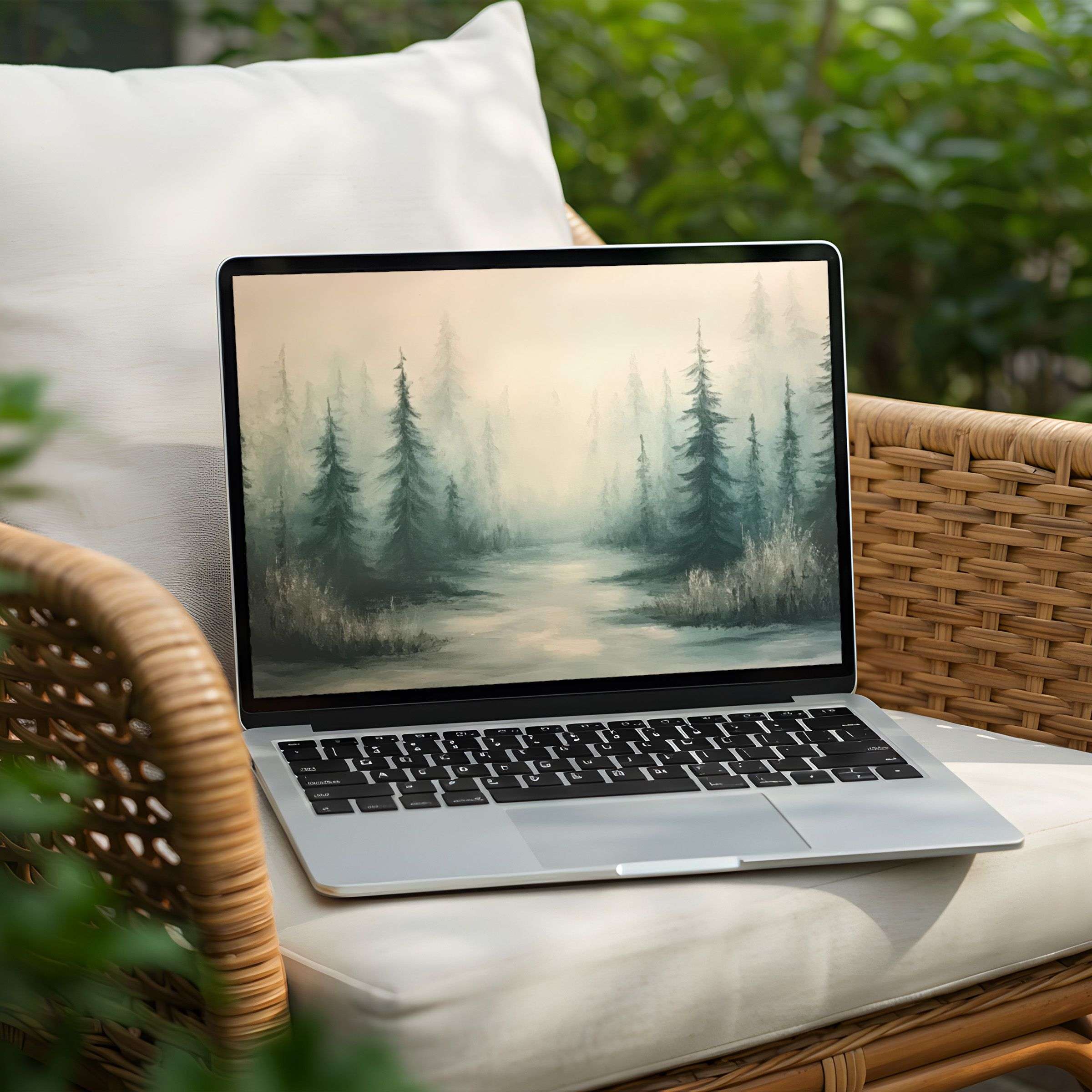 Misty forest desktop background offers instant download for PC and Laptop adding calm elegance and inspiration to your space