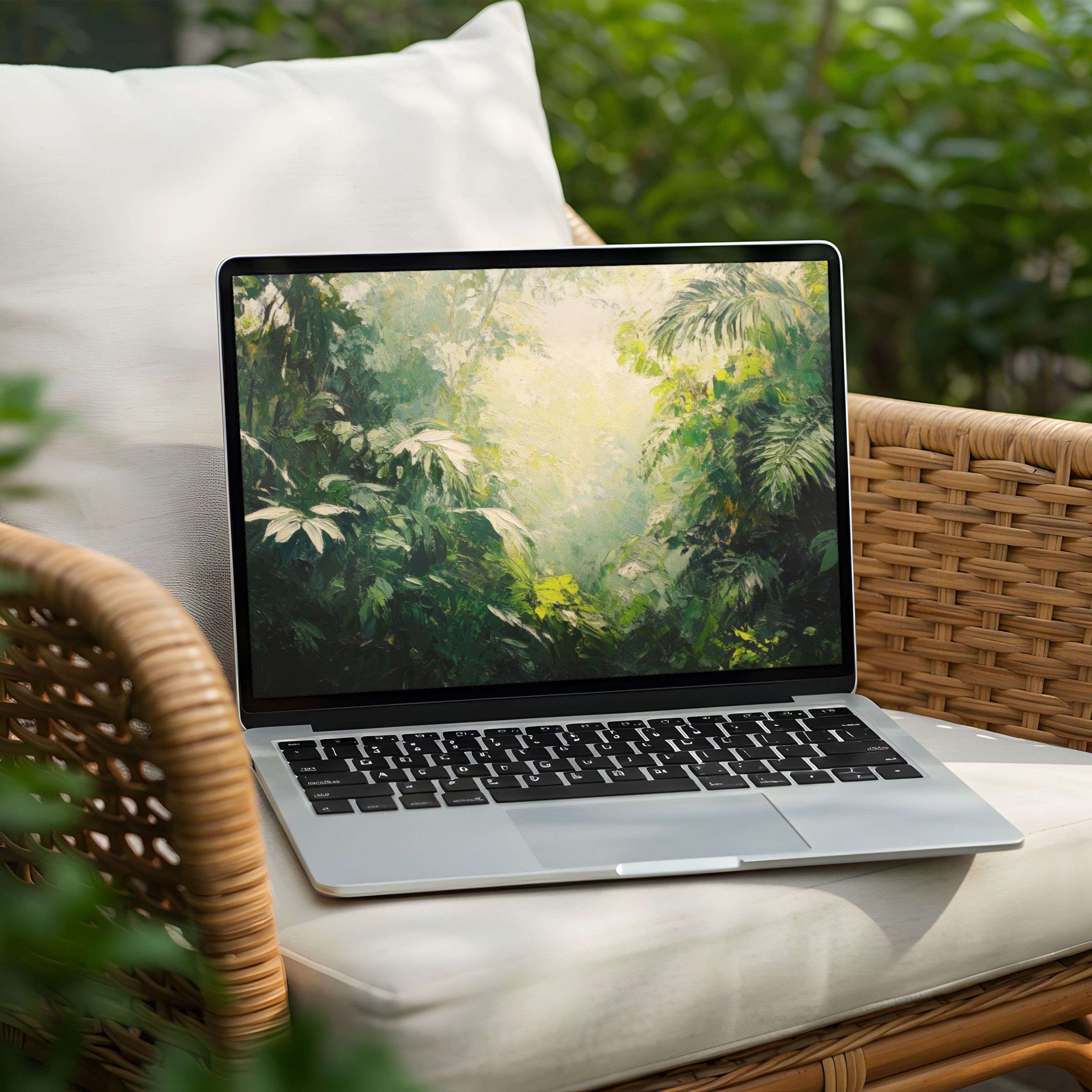 Lush jungle desktop background for PC or Laptop instant download exudes elegance inspiring calm mindfulness and sustainability