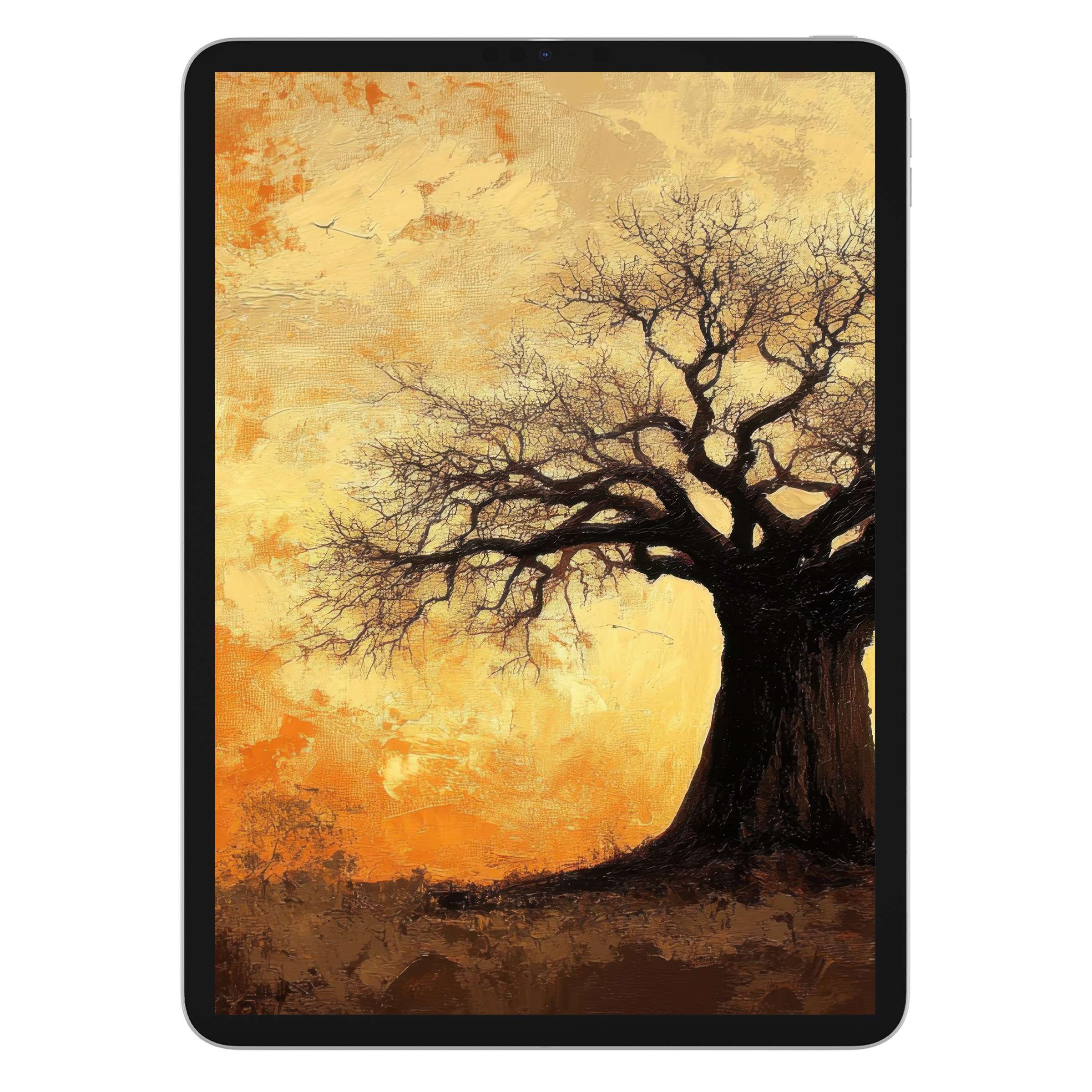 Inspire tranquility with this tree iPad wallpaper featuring an elegant digital download for tablet background in warm earth tones