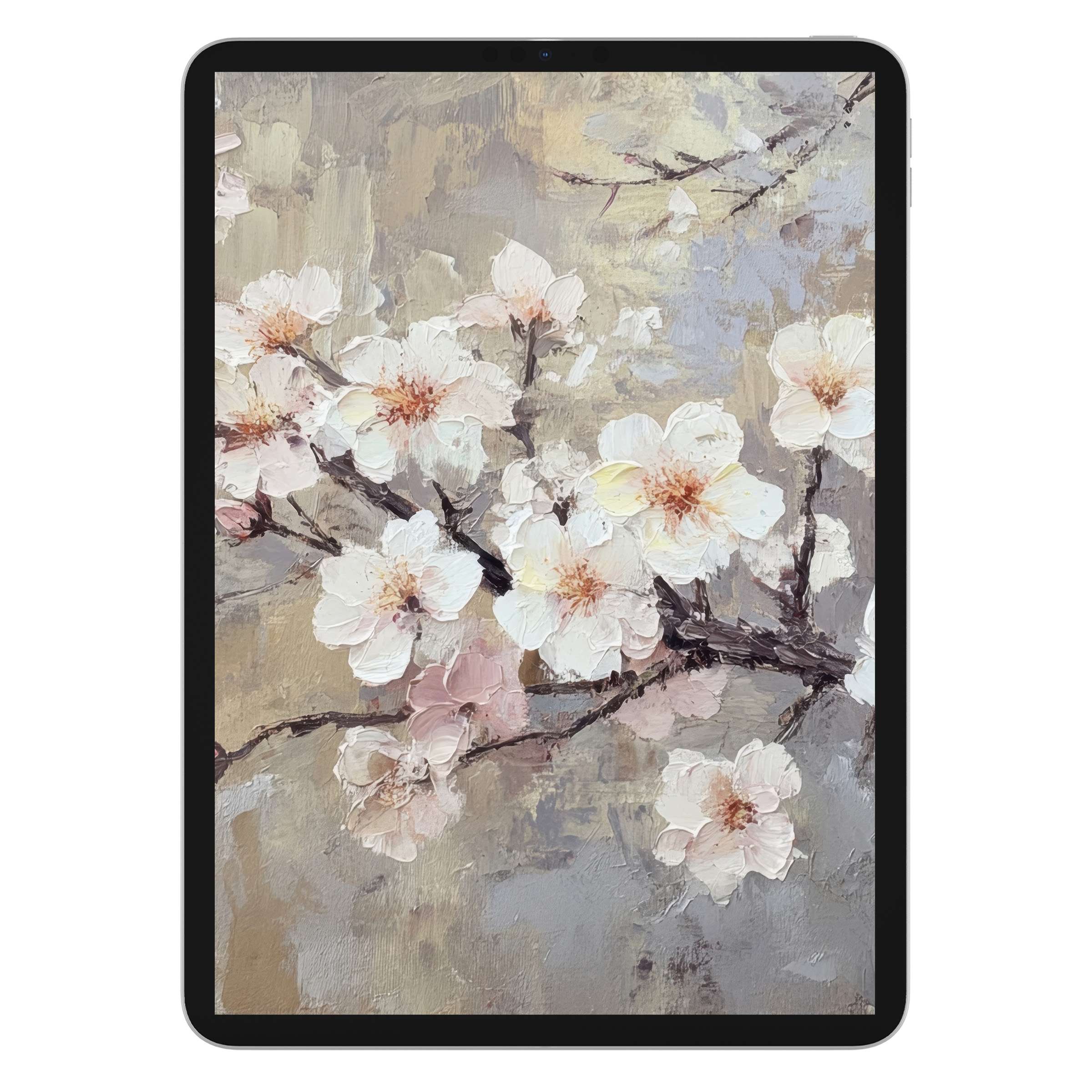 Elegant cherry blossom digital download offers a serene tree iPad wallpaper, perfect background for any tablet, enhancing tranquility