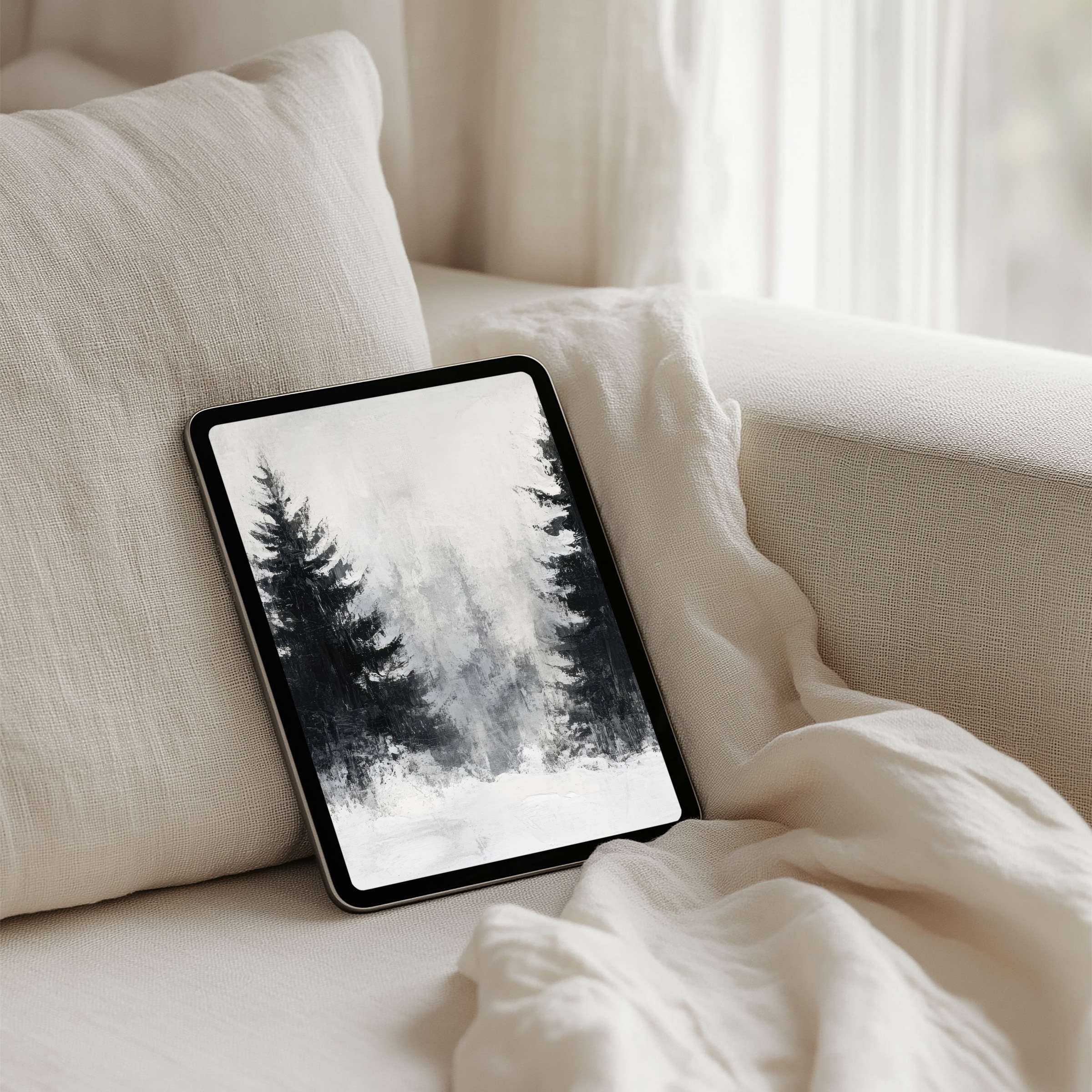 Elegant forest iPad background for instant download brings calm inspiration to your tablet decor and mindful digital space