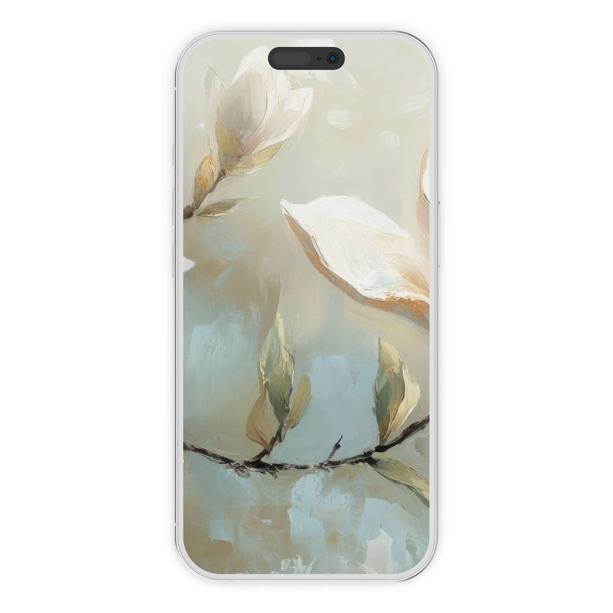Elegant floral digital download with earthy tones for tree iPhone wallpaper phone background evoking tranquility and nature's art