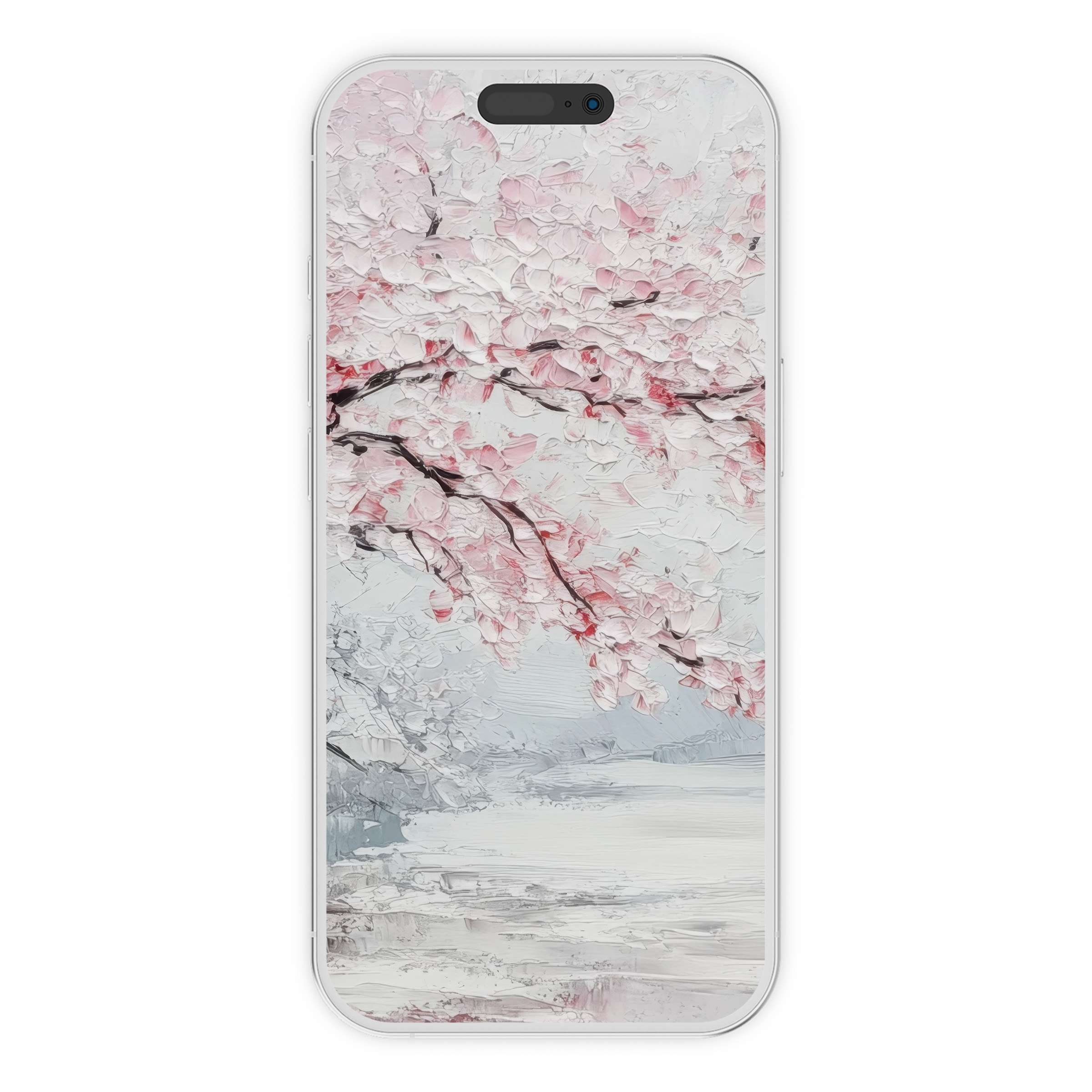 Elegant cherry blossom tree iPhone wallpaper offers a serene digital download for phone backgrounds, enhancing visual tranquility