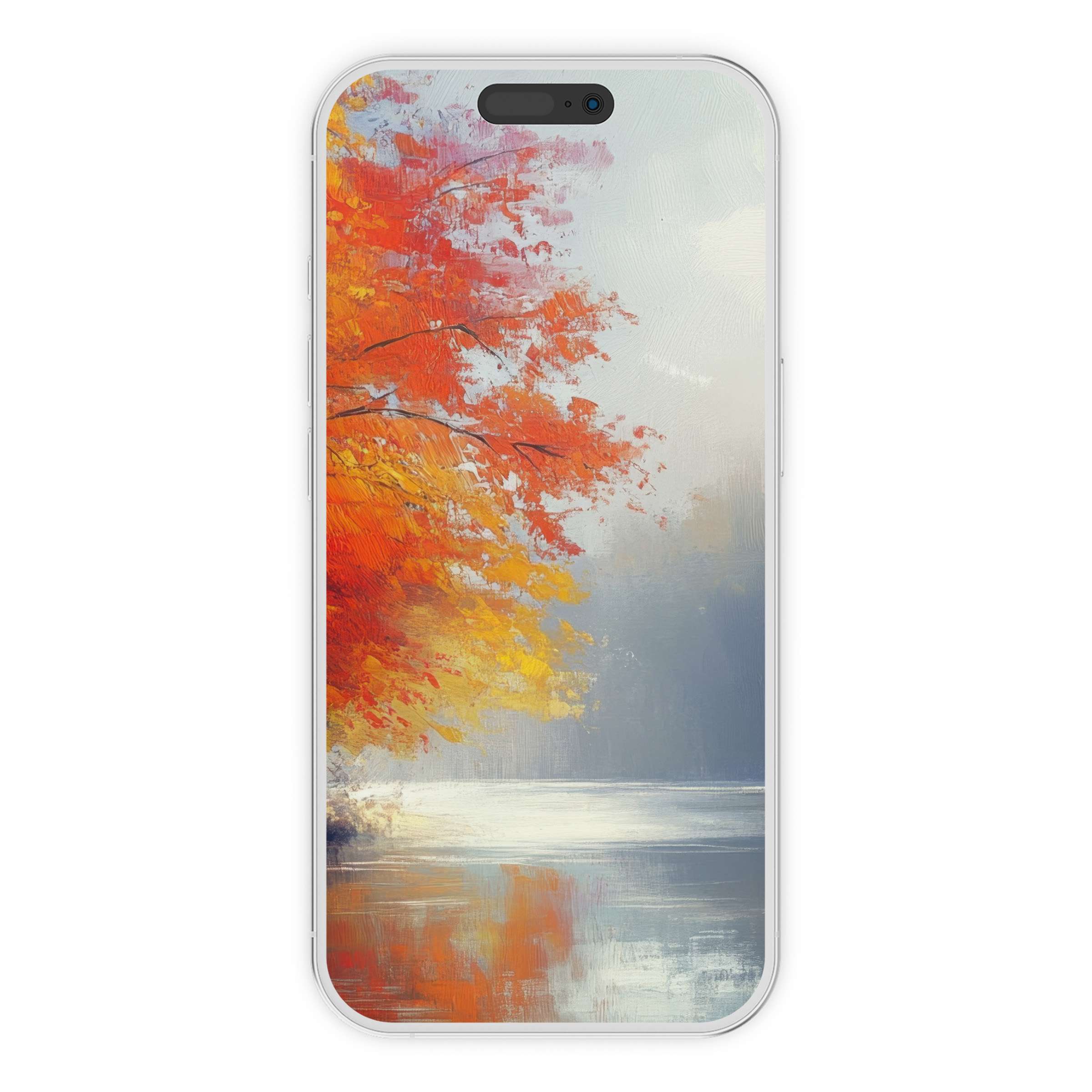 Lush autumn hues in this tree iPhone wallpaper add elegance to any phone background perfect for digital download serenity seekers