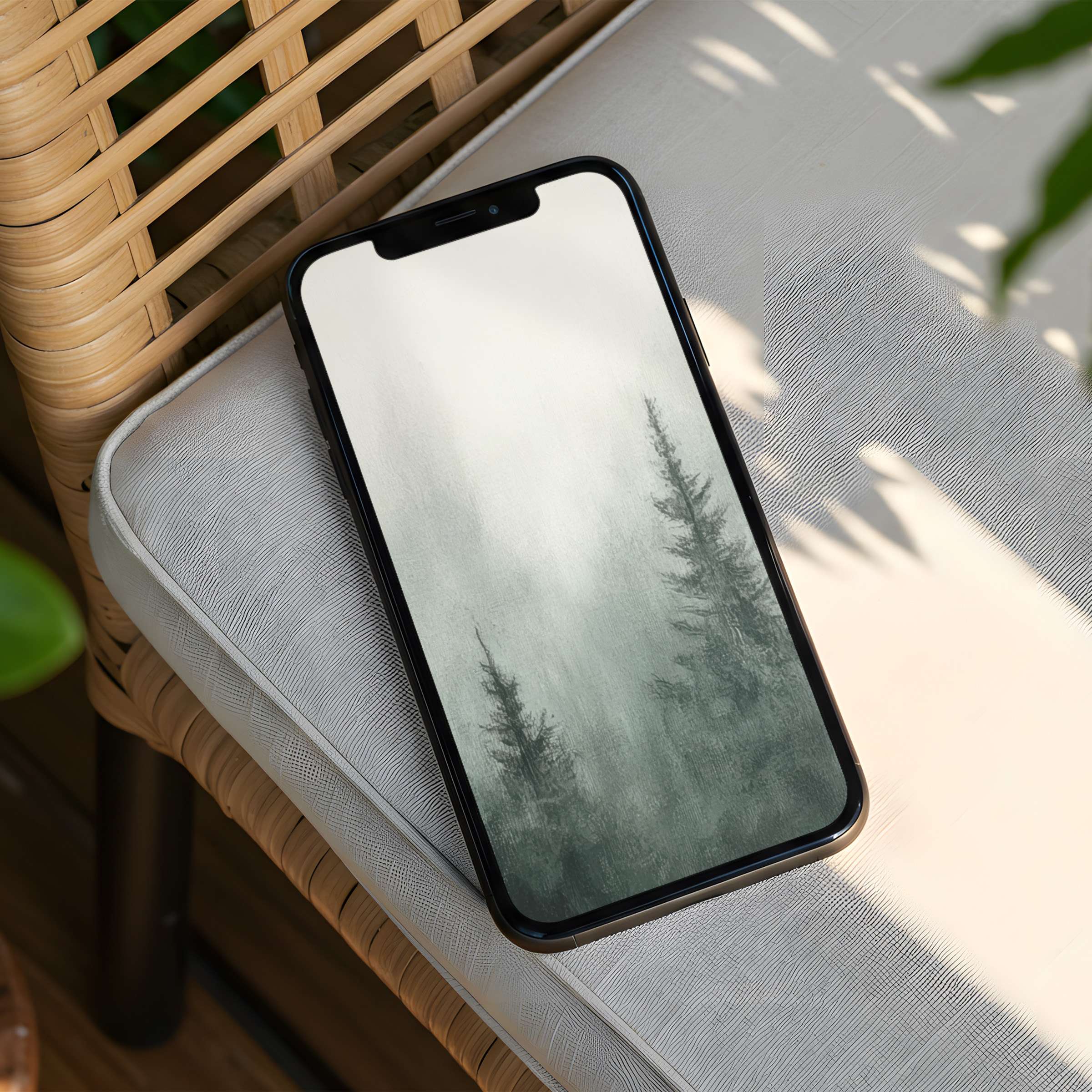 Serene misty forest iPhone background offers calm inspiration for phone users with instant download for iPhone and Android