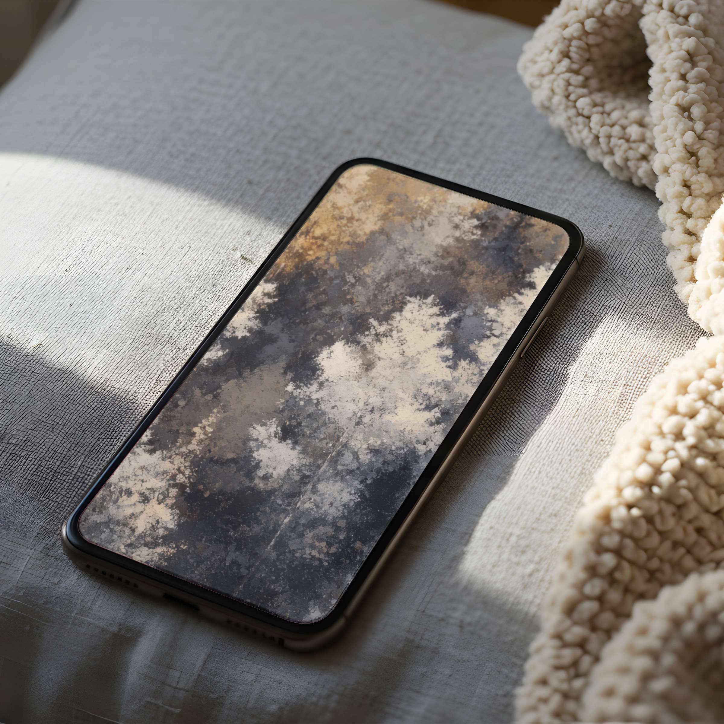 Serene abstract phone wallpaper with earthy tones creates a calming vibe, perfect for high-resolution iPhone and Android screens