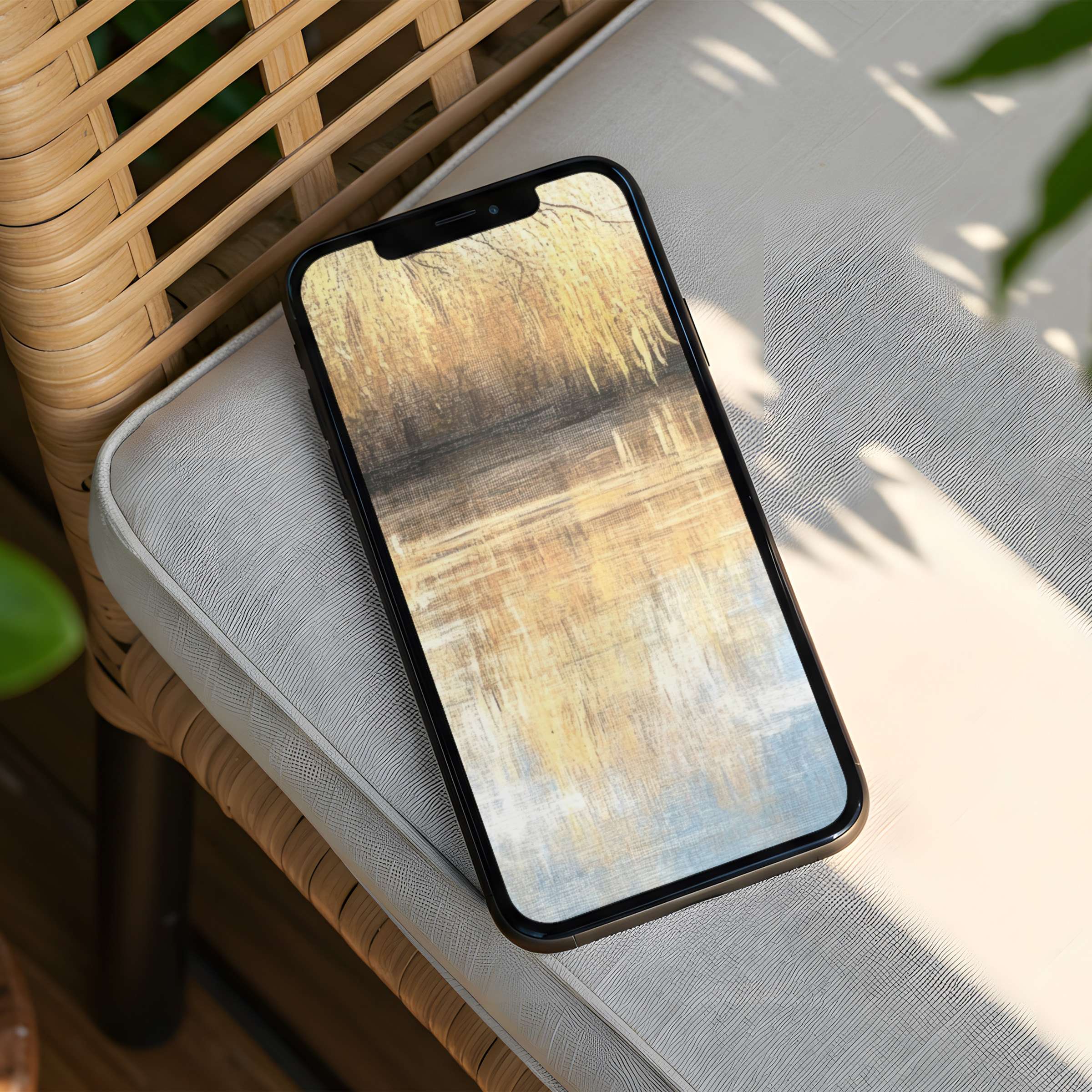 Elegant abstract art iPhone background in warm earth tones reflecting serenity and mindfulness instant download for any phone