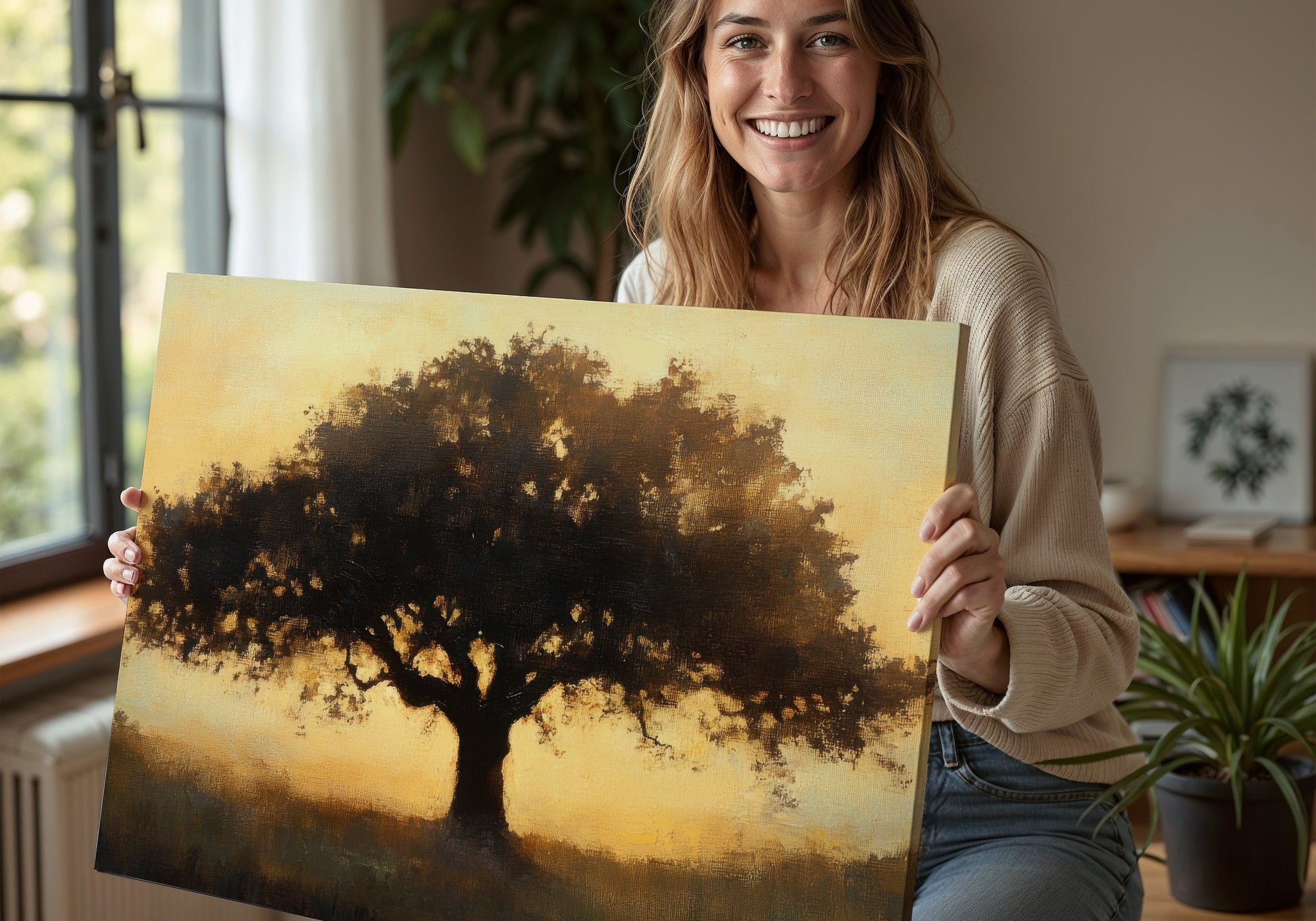 Trees Frame TV Art featuring a peaceful forest pathway bathed in soft sunlight - a digital landscape artwork for Samsung Frame TV that brings natural calm and depth to your living space