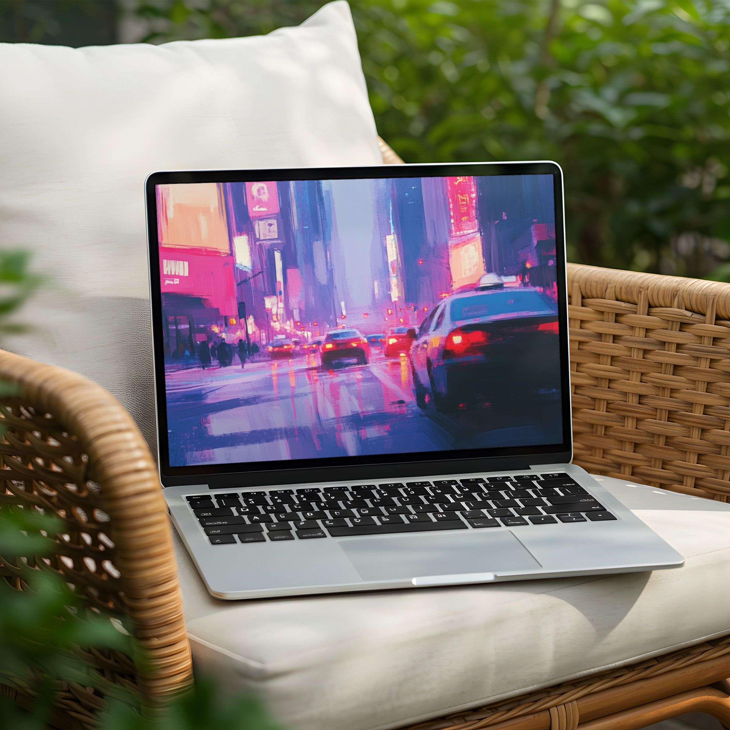 Vibrant cityscape desktop background for PC and Laptop instant download bringing elegance and mindfulness to your digital space