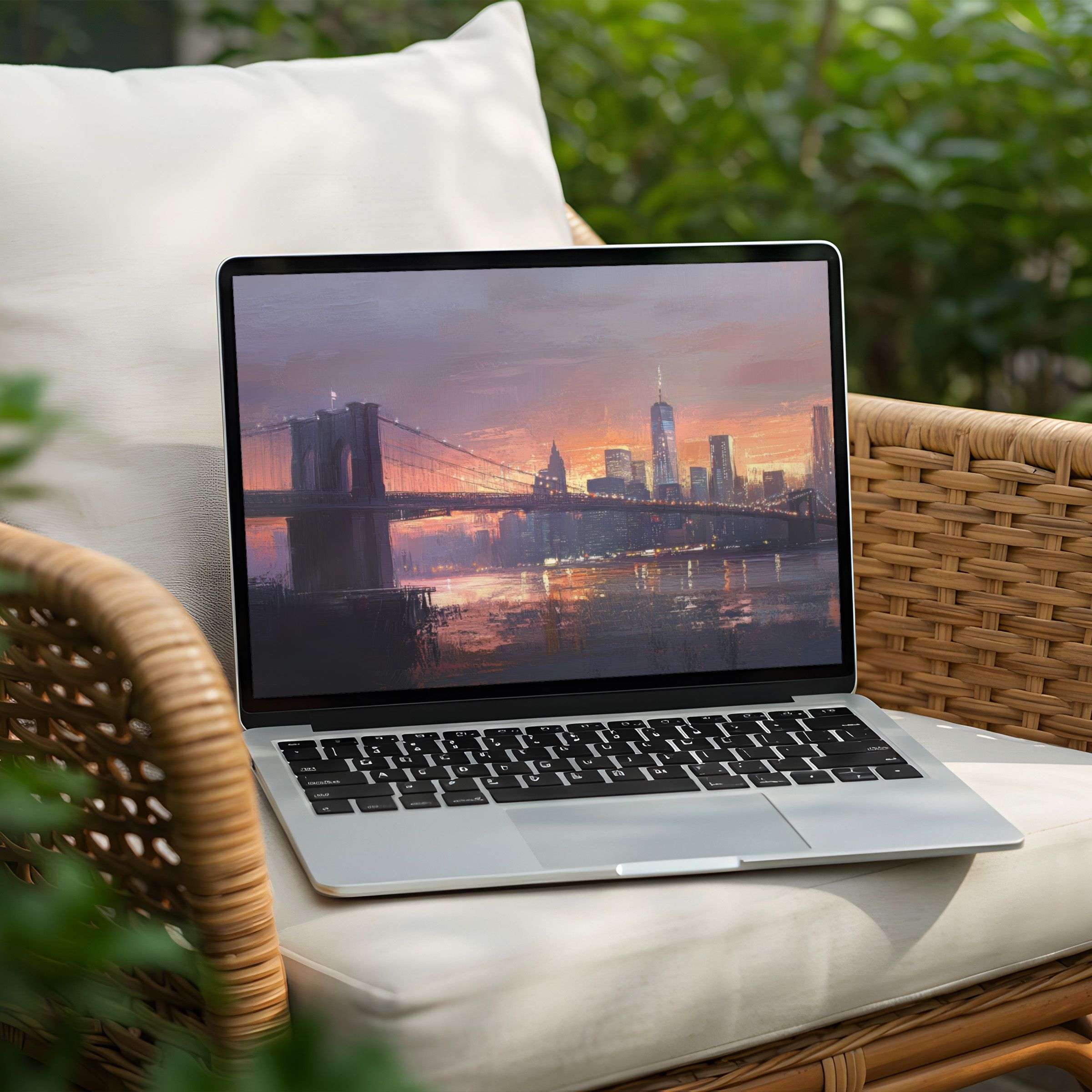 Serene cityscape desktop background for instant download on this Laptop inspires calm elegance for mindful PC users