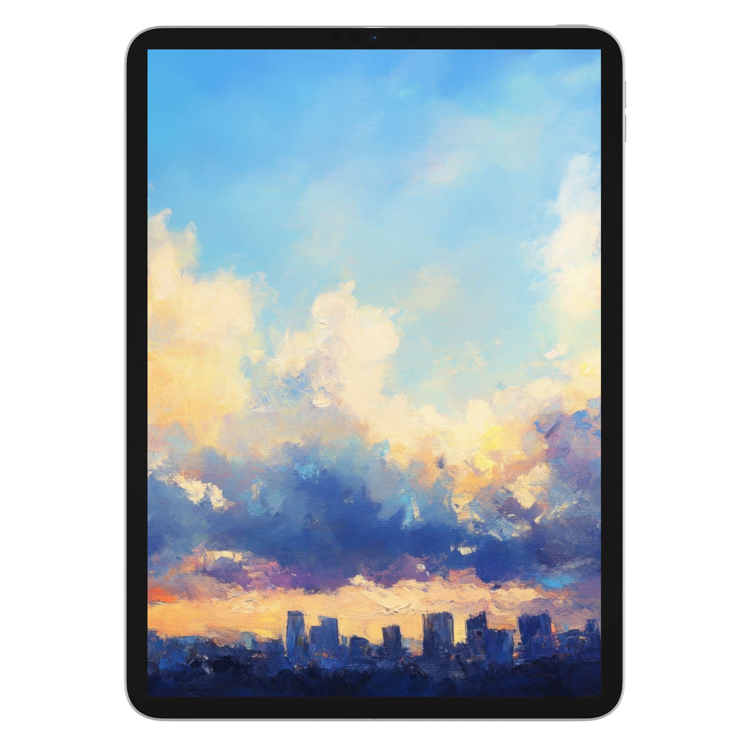 Urban art iPad wallpaper in pastel skies digital download evokes calm elegance perfect for tablet background on all devices