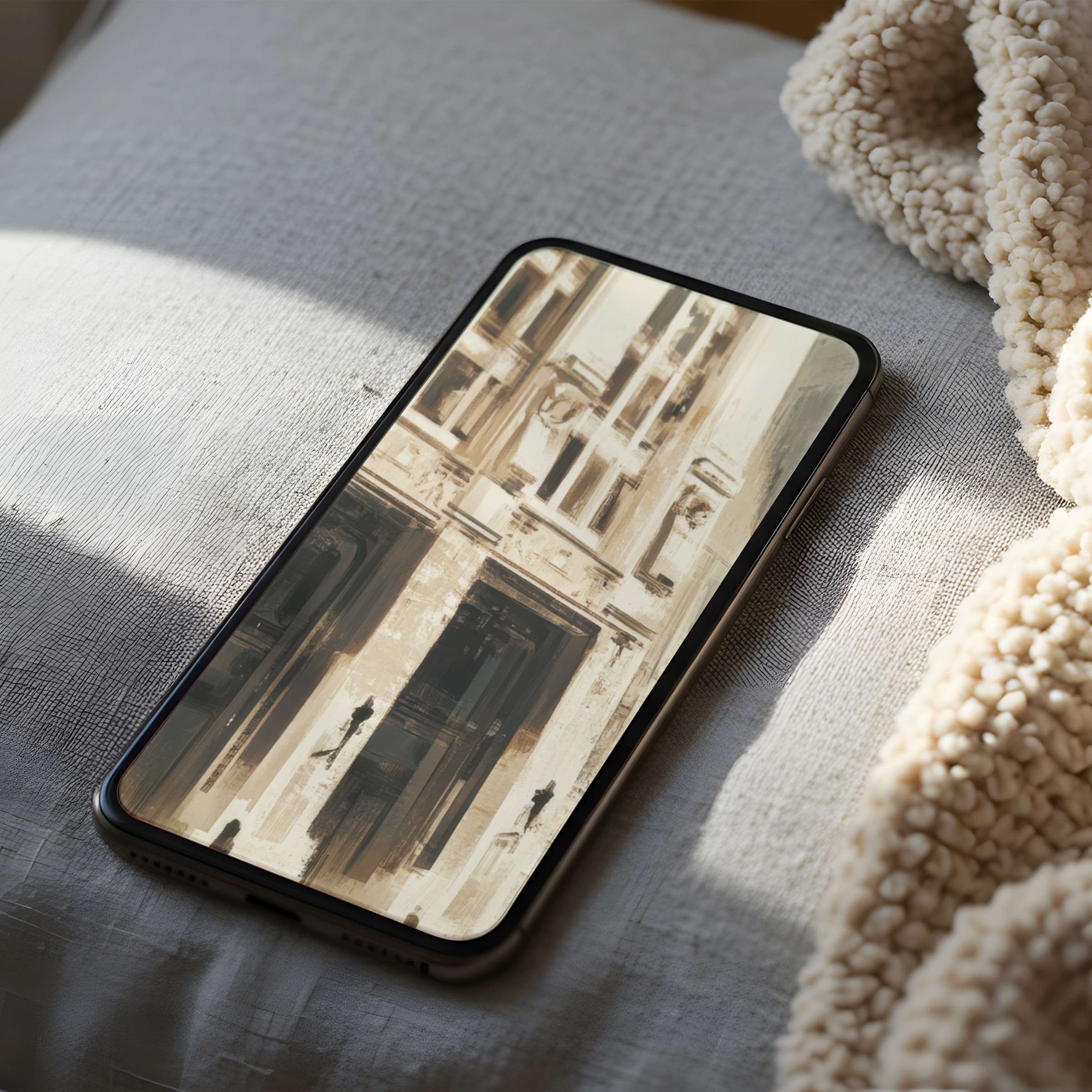 Calm and curated phone wallpaper featuring a high-resolution architectural motif, perfect for iPhone and Android digital download