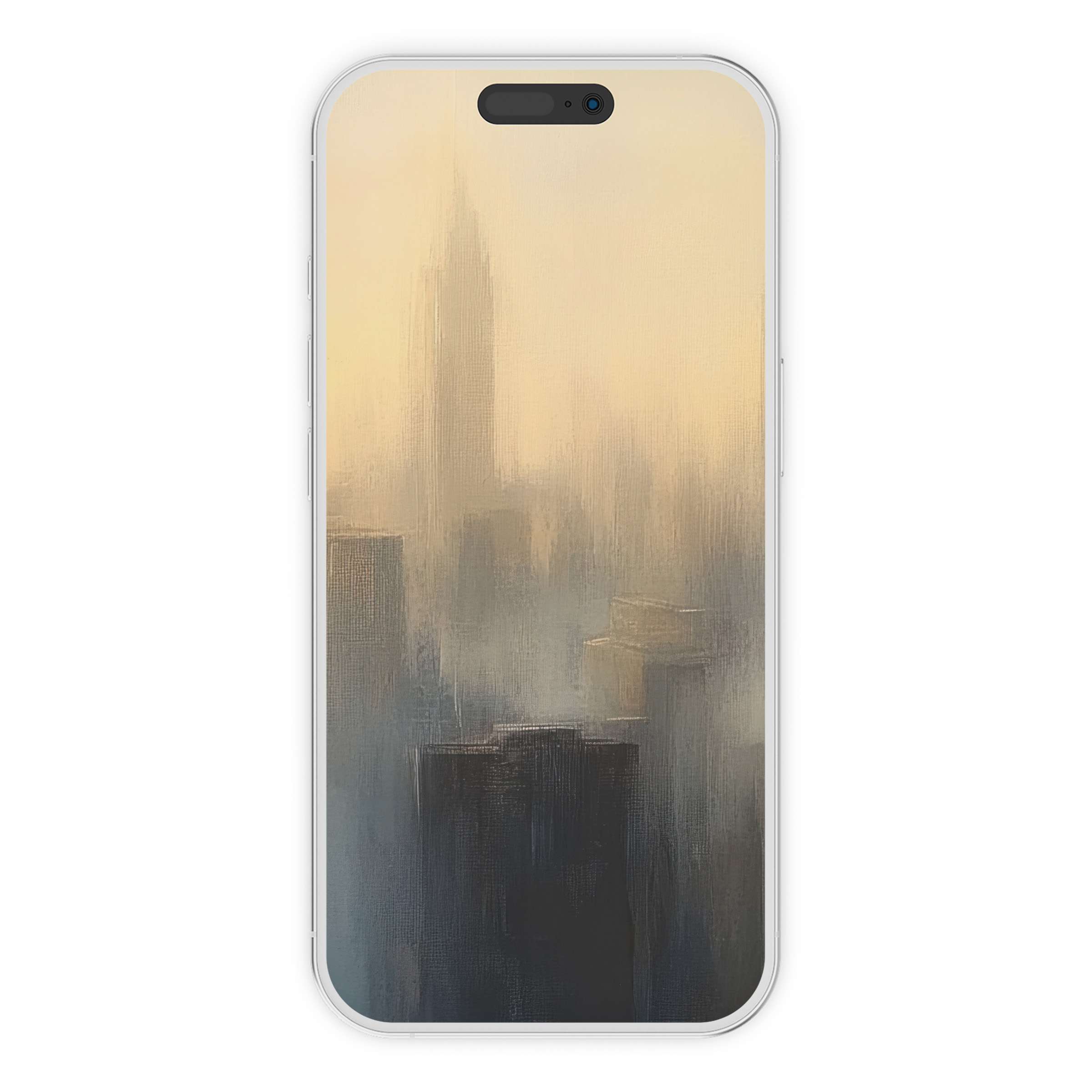 Urban art iPhone wallpaper with soothing pastel hues and textured brushstrokes for a calming digital download phone background