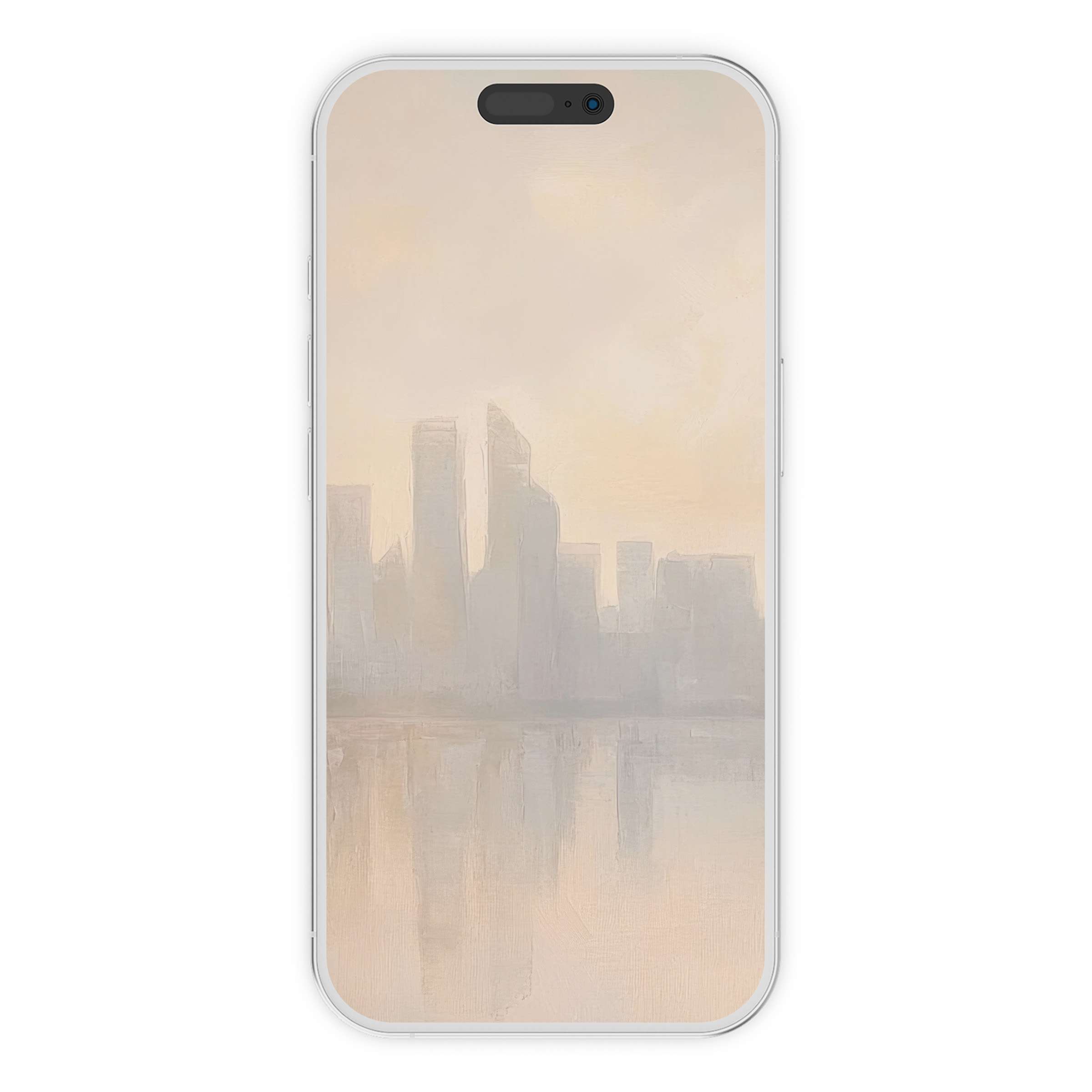 Serene urban art iPhone wallpaper with soft hues evokes tranquility and elegance perfect as a digital download phone background