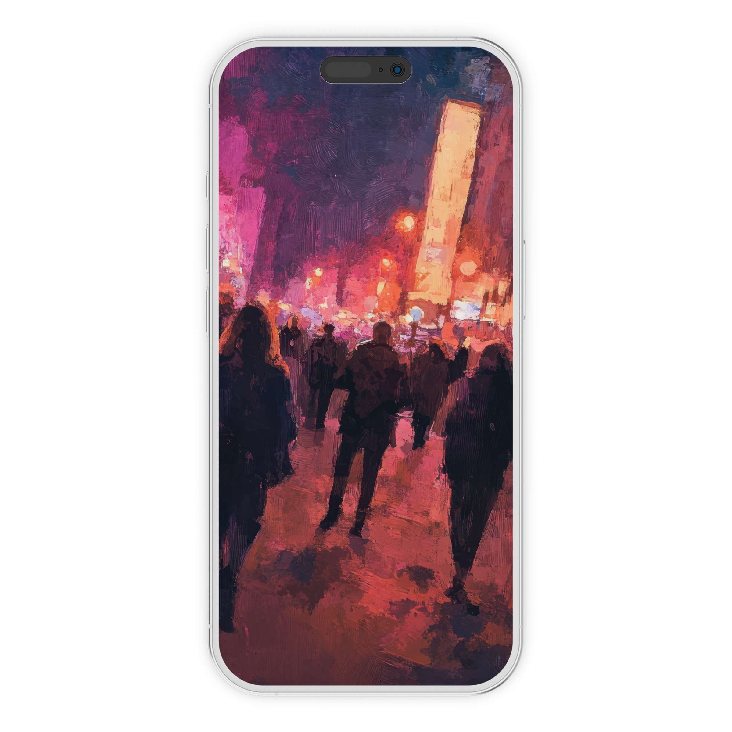 Urban art iPhone wallpaper captures abstract cityscape in warm hues for a soothing phone background digital download perfect for all phones
