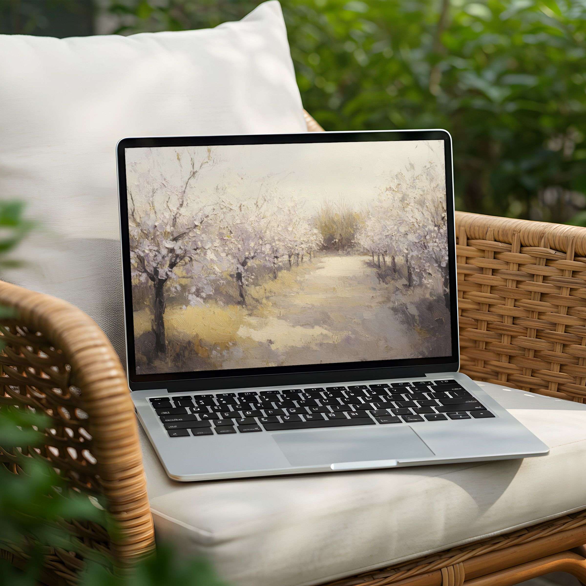 Elegant landscape desktop background for PC or Laptop, offering an instant download for calm, mindful inspiration in your workspace