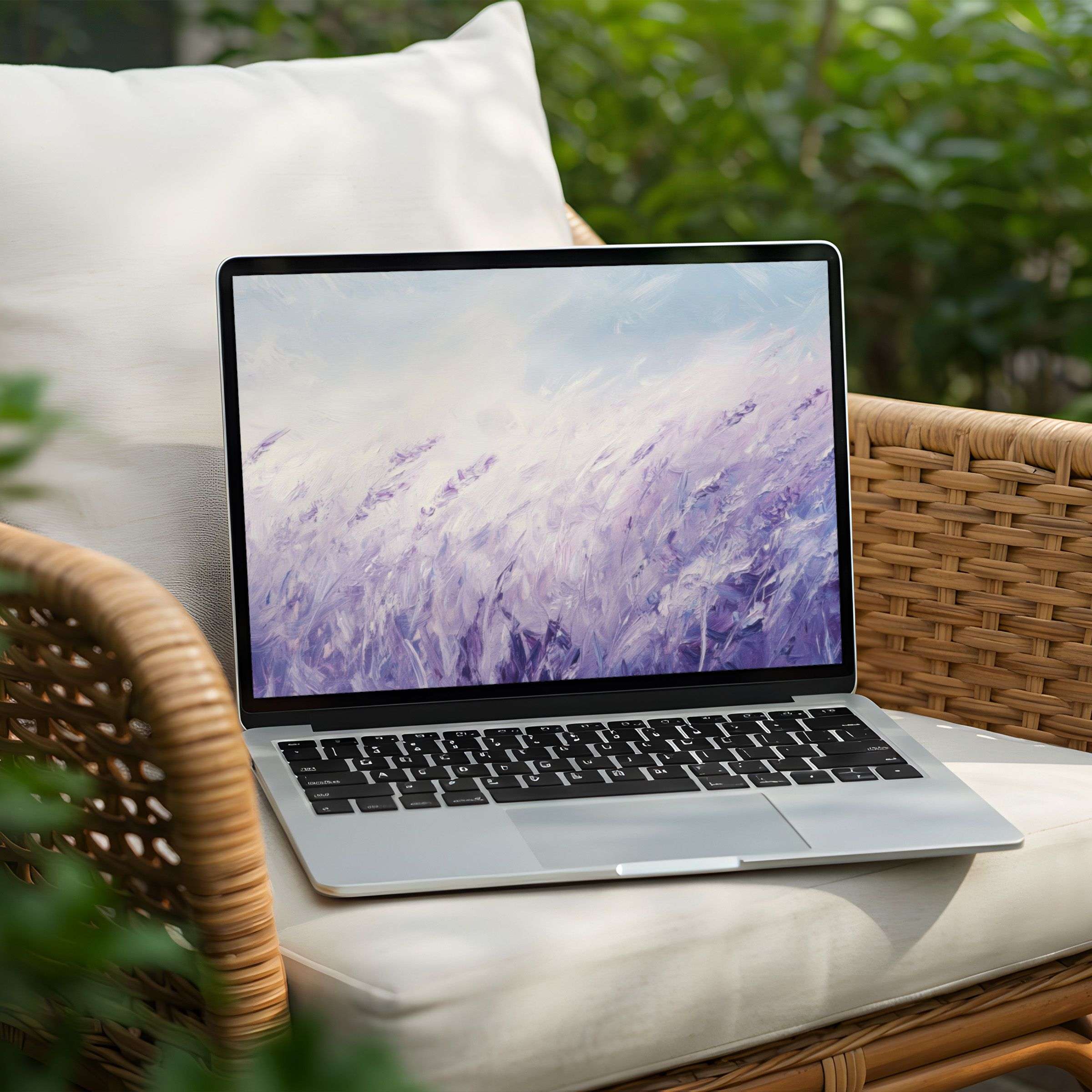 Serene lavender abstract desktop background for PC or Laptop instant download evoking calm and elegance in digital art