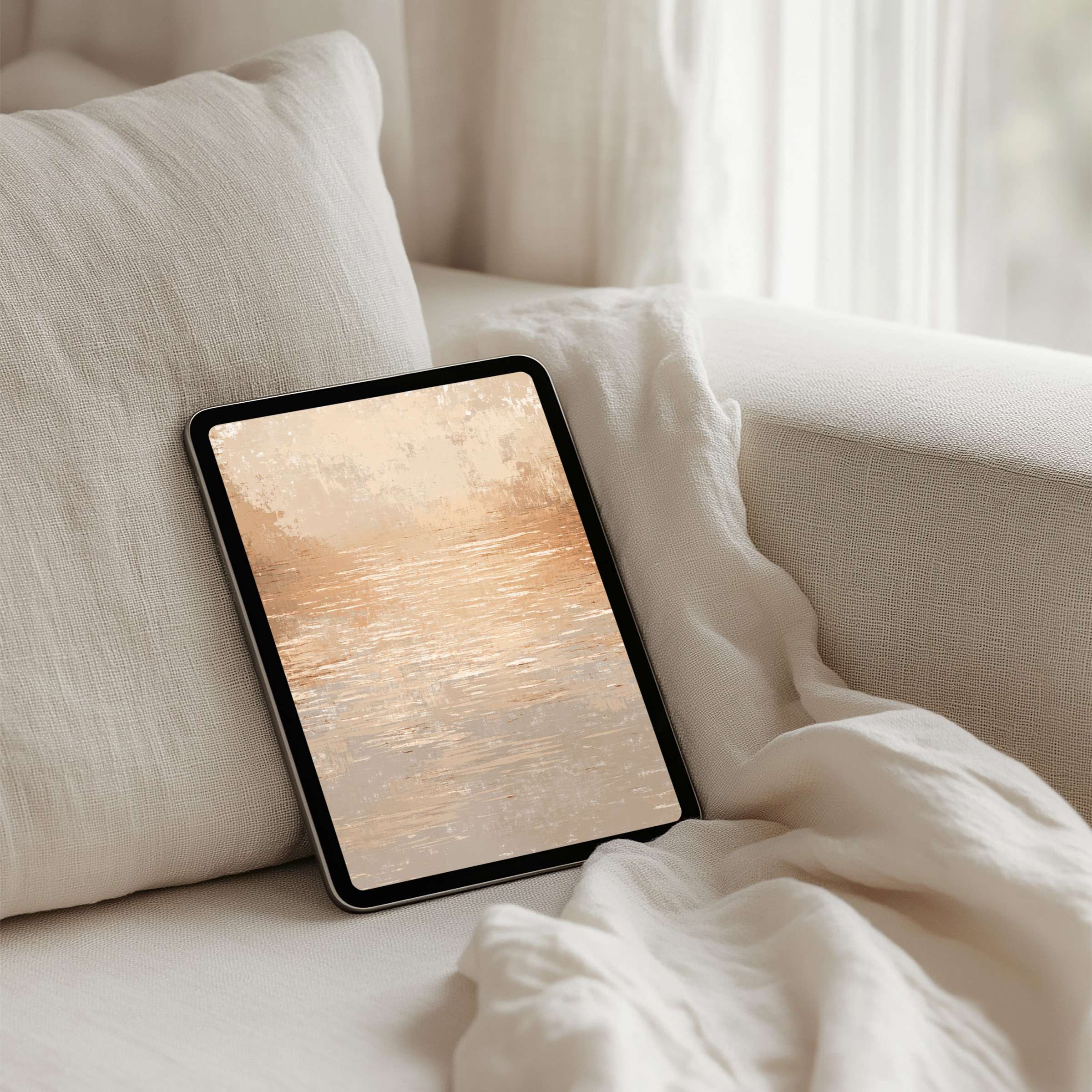 Elegant iPad background featuring serene, textured watercolor tones for instant download perfect for tablets inspiring calm mindfulness