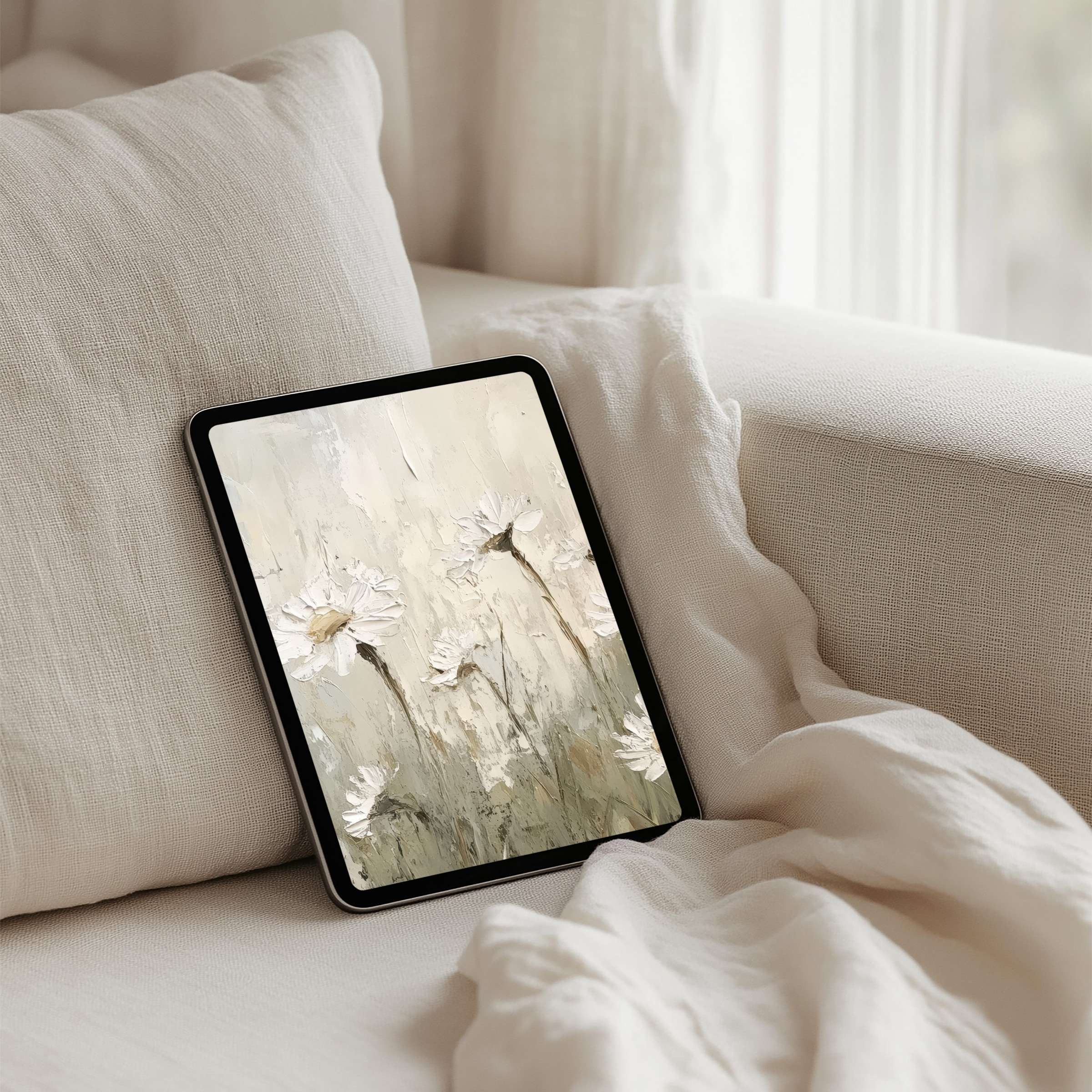Elegant floral iPad background offering instant download evokes calm and inspiration for any tablet including Samsung and Android