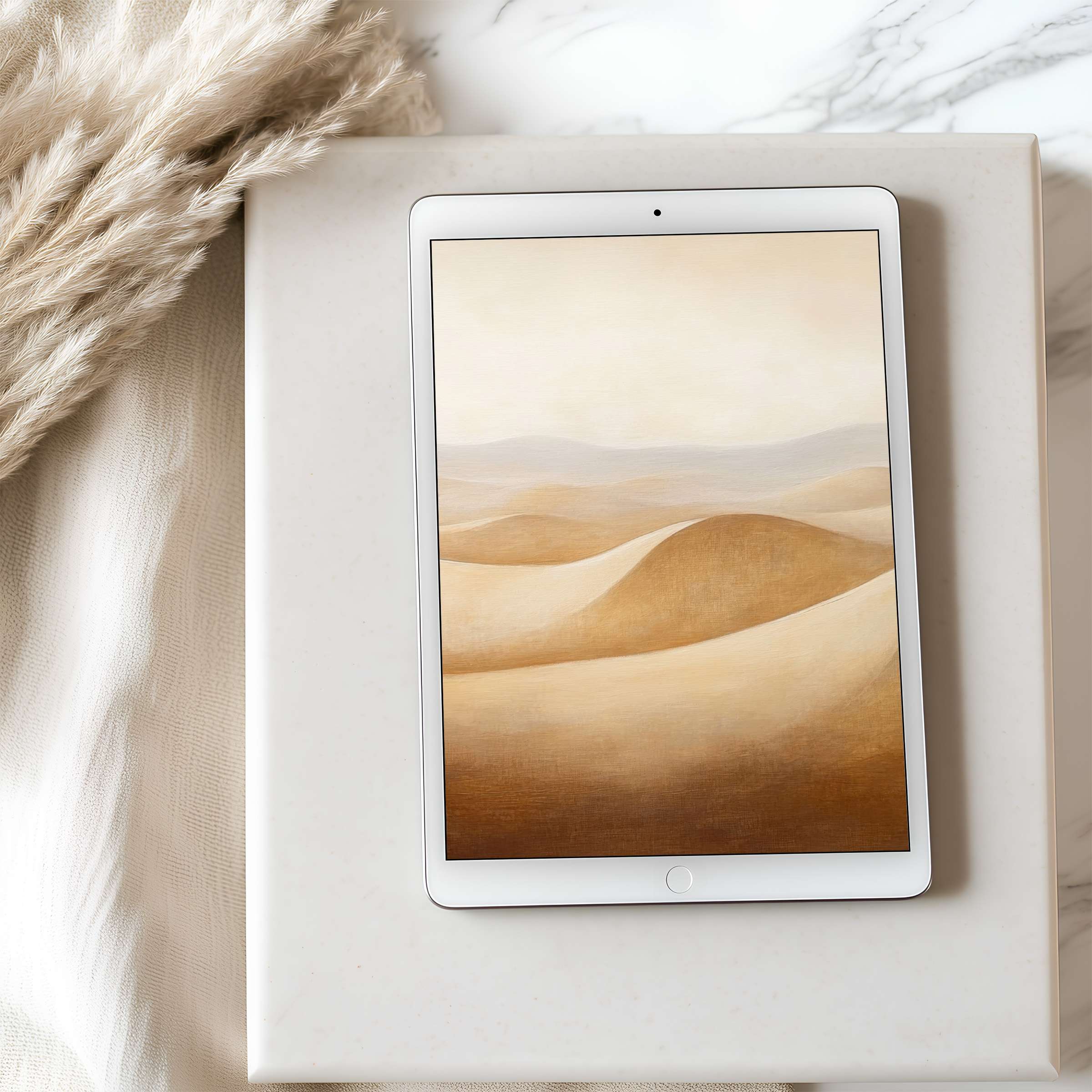Elegant sand dunes tablet wallpaper, high resolution art in warm earth tones, perfect for iPad and Android digital download