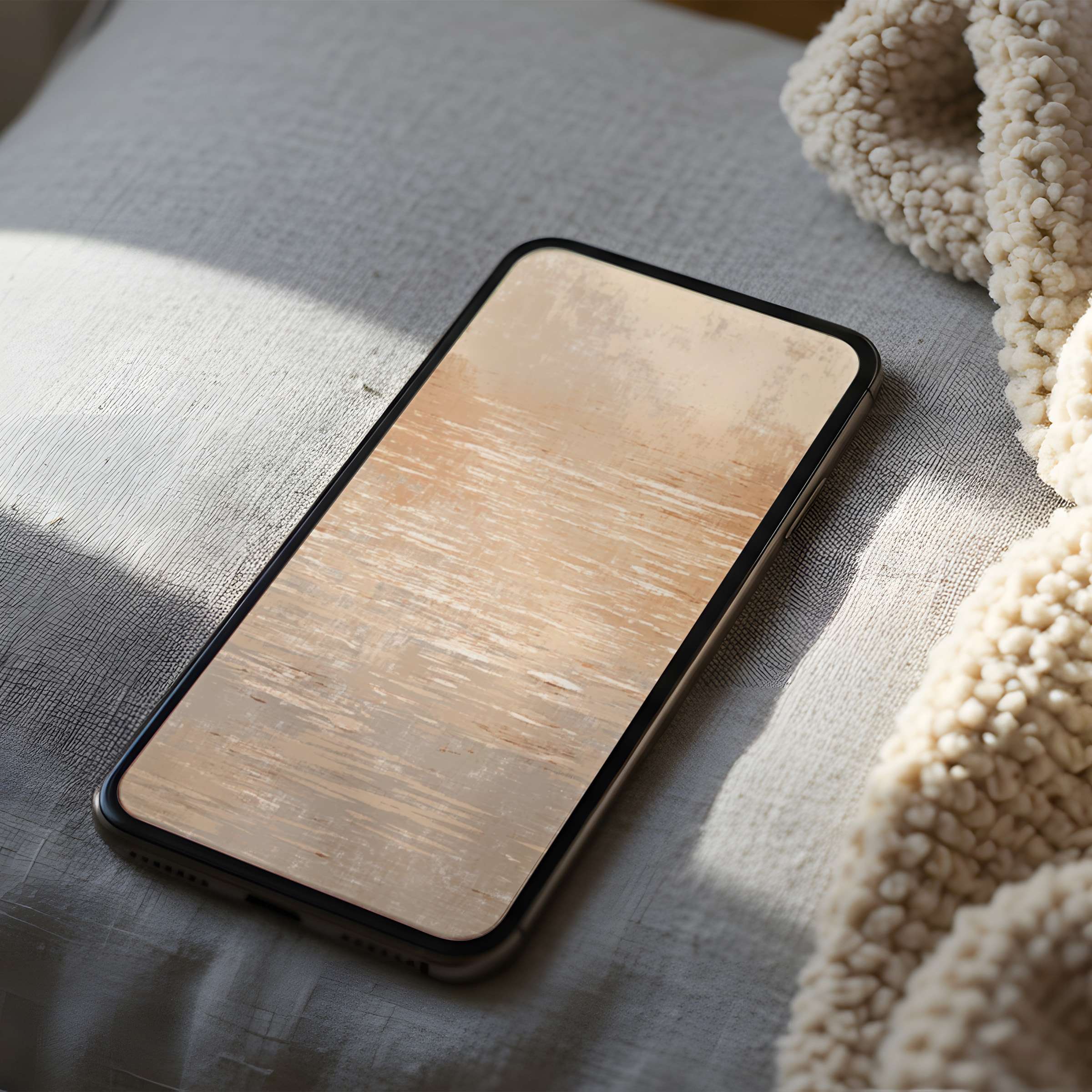 Elegant abstract beige phone wallpaper with soothing textures, ideal for iPhone or Android high-resolution digital download users