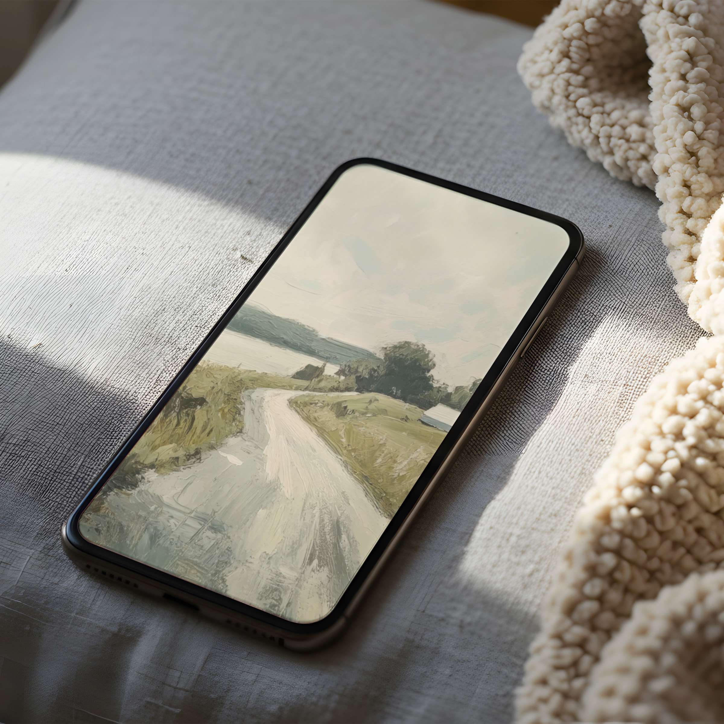 Cozy landscape phone wallpaper on high resolution iPhone screen evokes serenity and style perfect for digital download on all devices