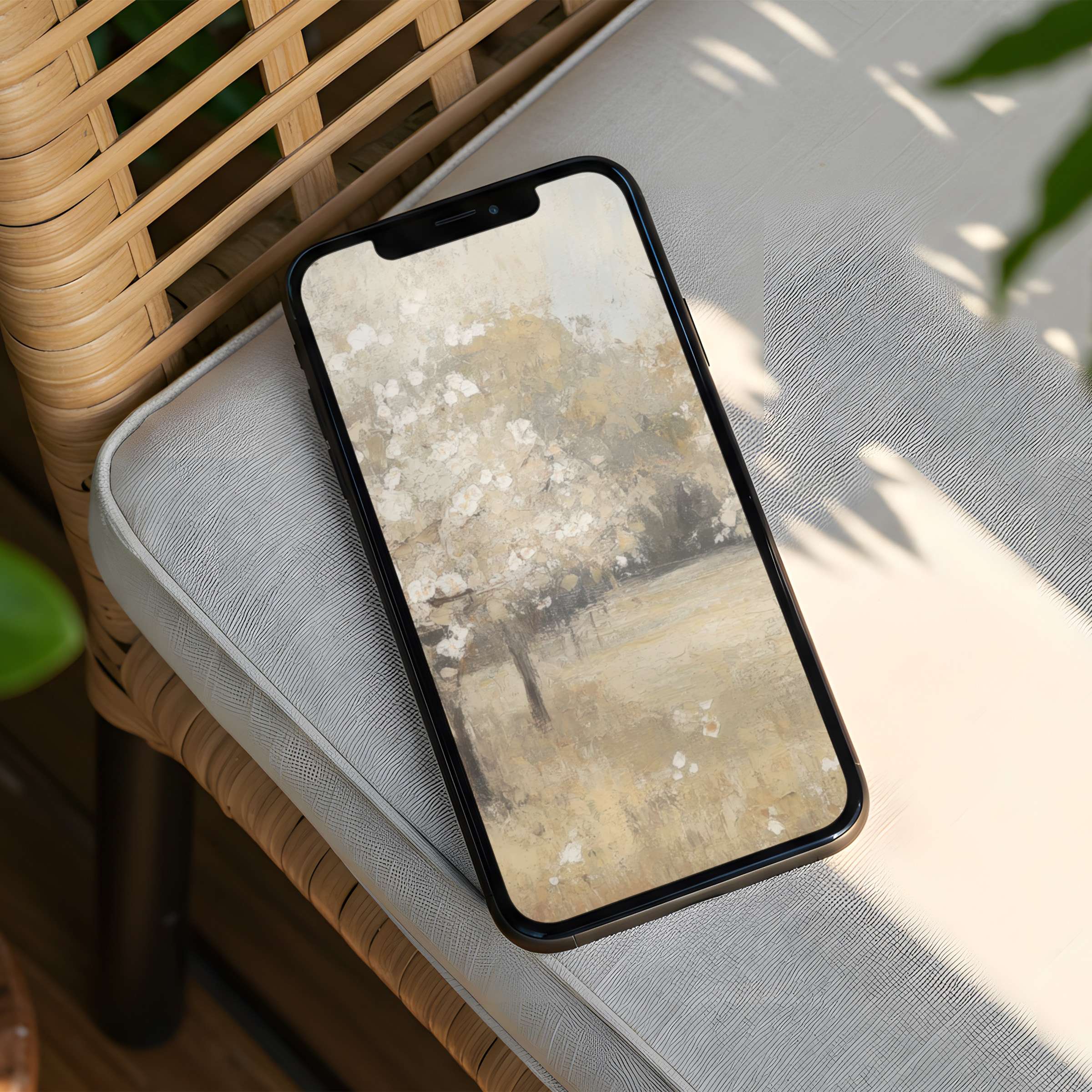 Elegant blossom-themed iPhone background inspires calm and mindfulness Available as instant download for all phone models