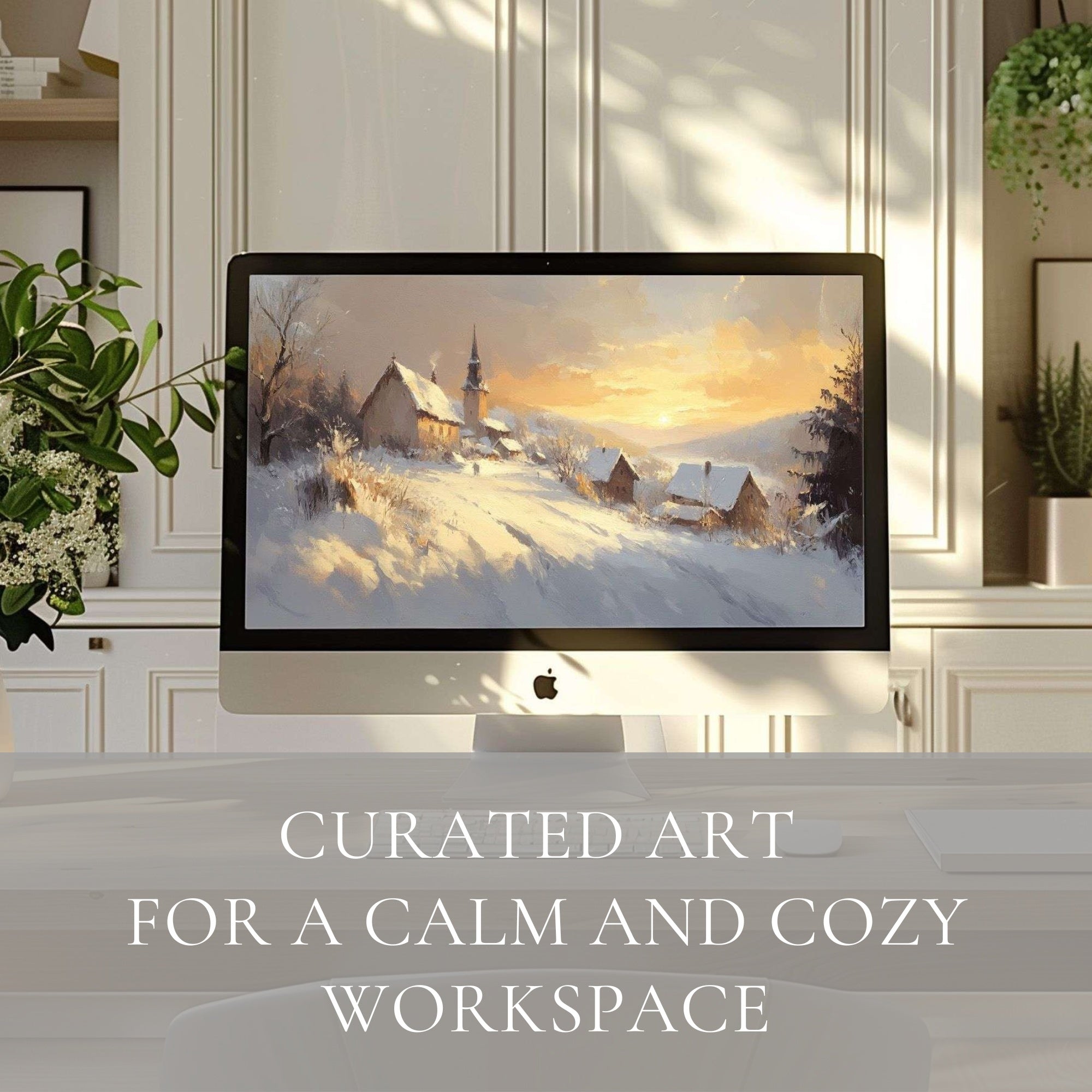 Winter Desktop Backgrounds – serene snowy scenes and cool winter tones for a calm seasonal screen