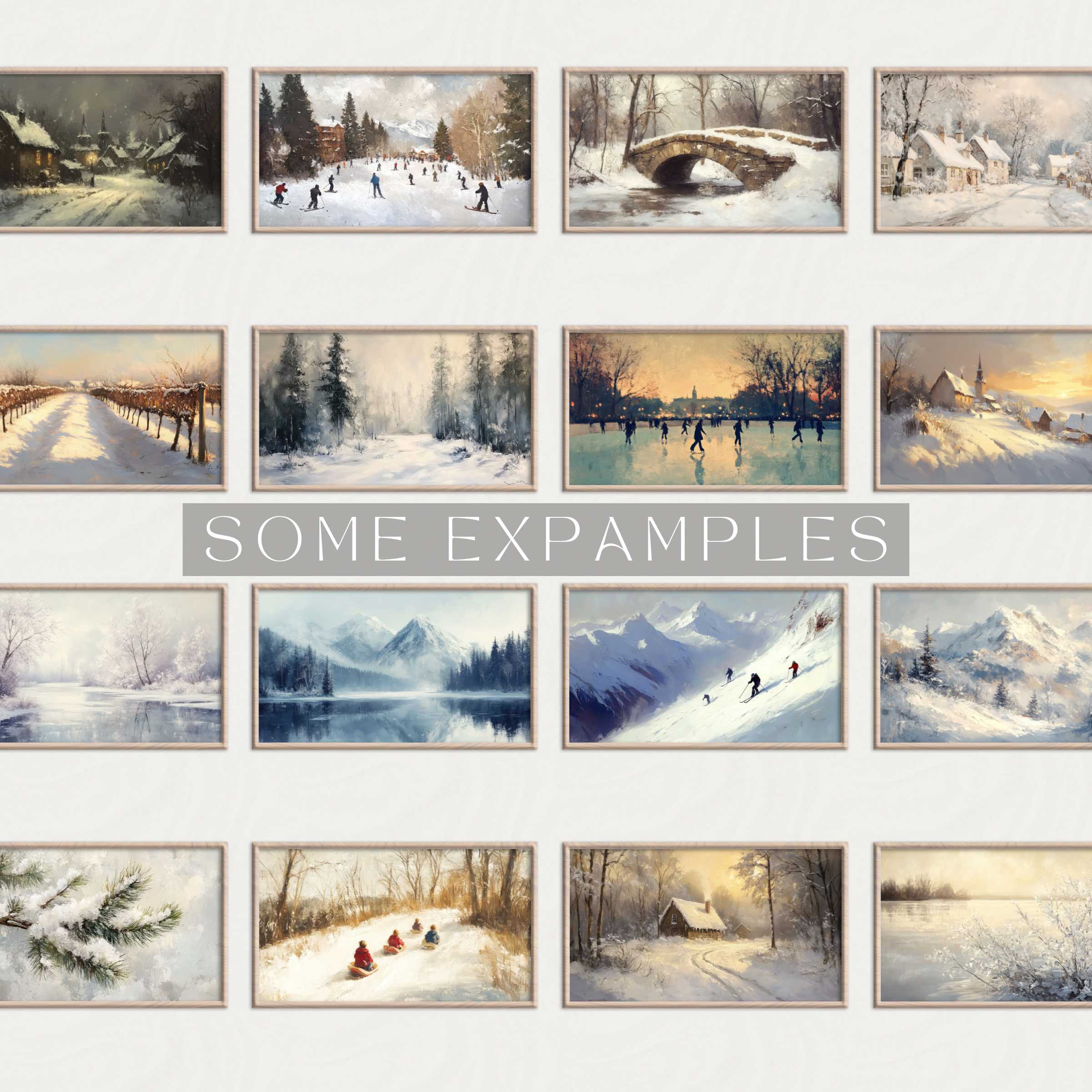 Curated snowy landscapes wallpaper for Mac and PC, a calming digital download, high-resolution computer background for serene design