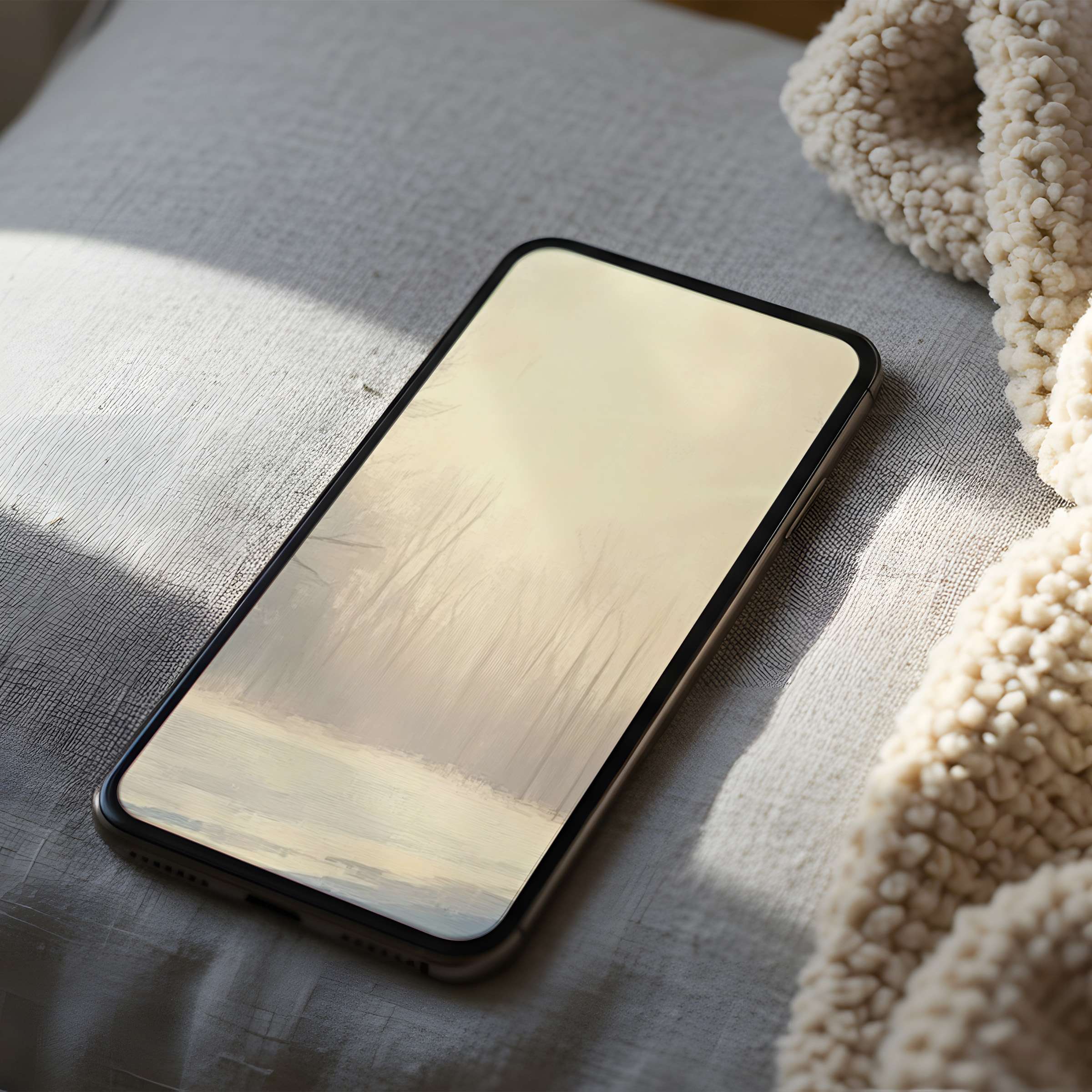 Calming forest scene phone wallpaper in high resolution offers serene aesthetics, perfect for iPhone and android digital download