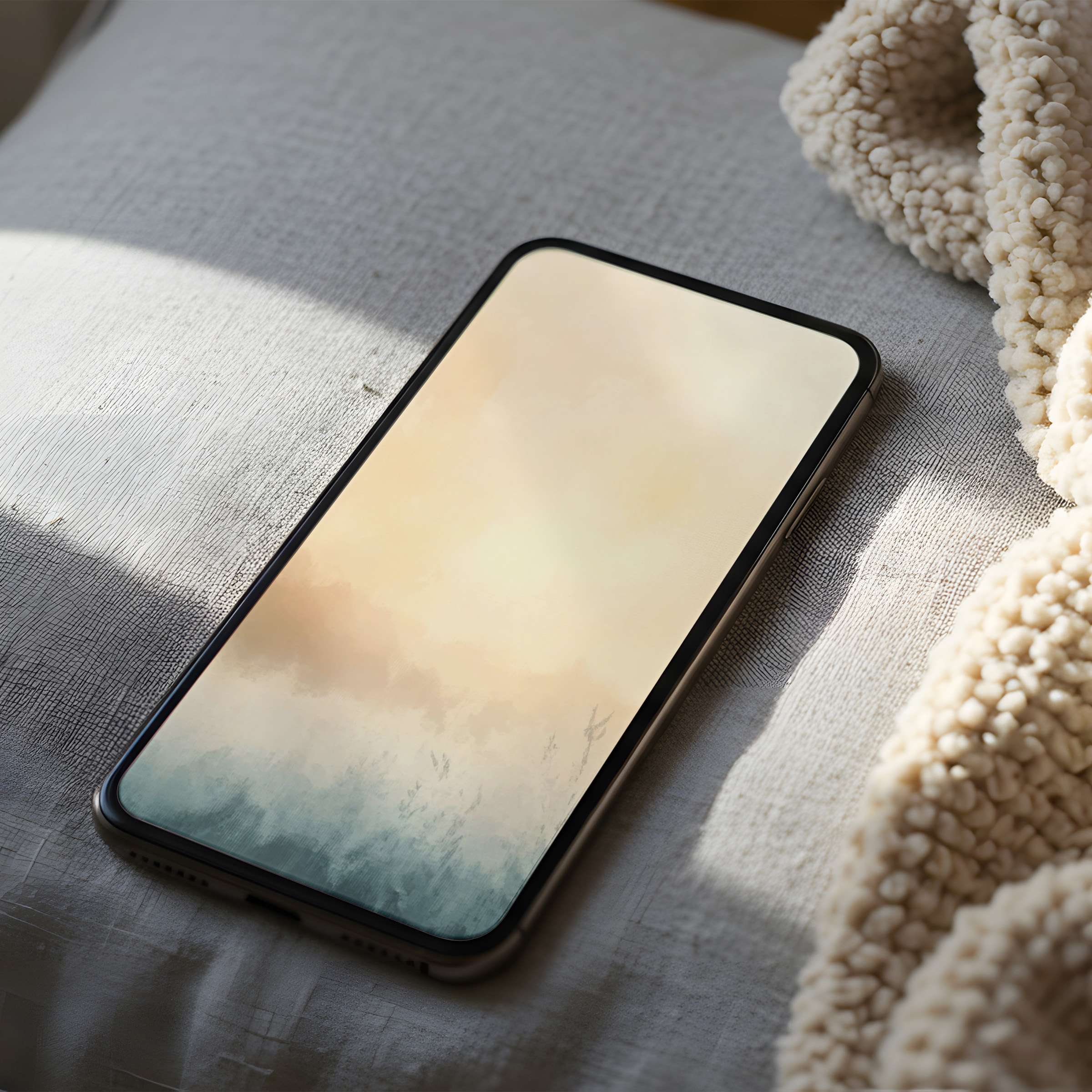 Elegant phone wallpaper with serene pastel gradients and abstract motifs for a calming vibe on any high-resolution iPhone or android