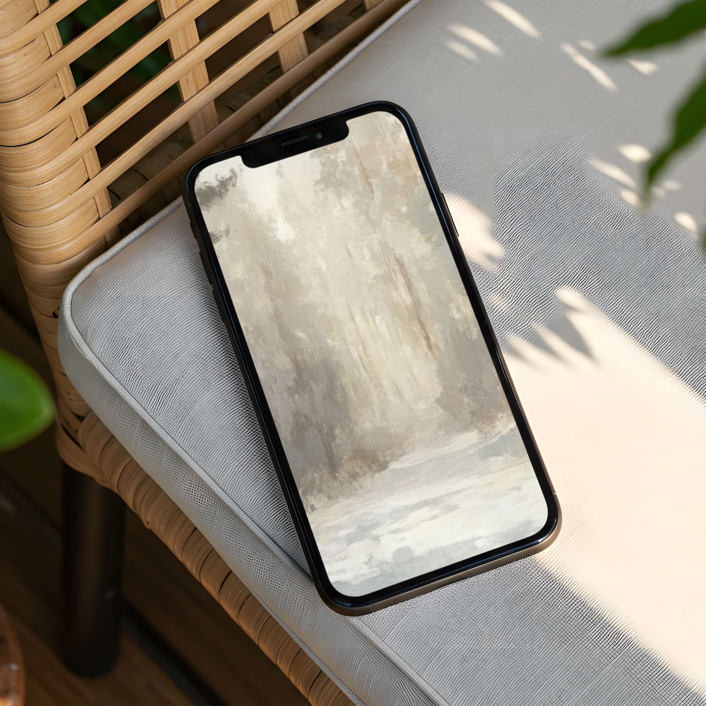 Elegant abstract iPhone background in soothing beige tones for instant download on your phone inspiring calm and mindfulness