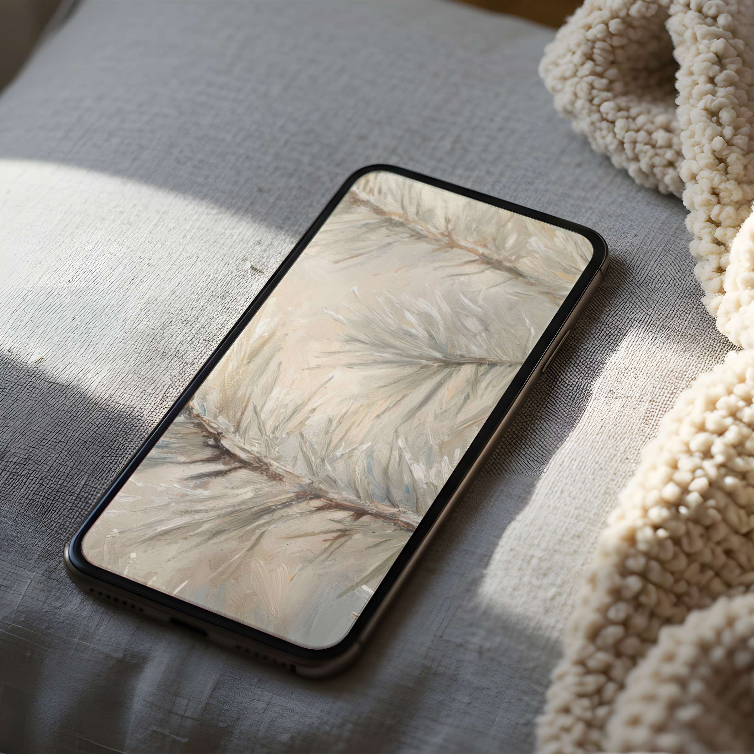 Natural elegance with a serene, soft-toned botanical phone wallpaper for a high resolution, curated aesthetic on iPhone or Android download