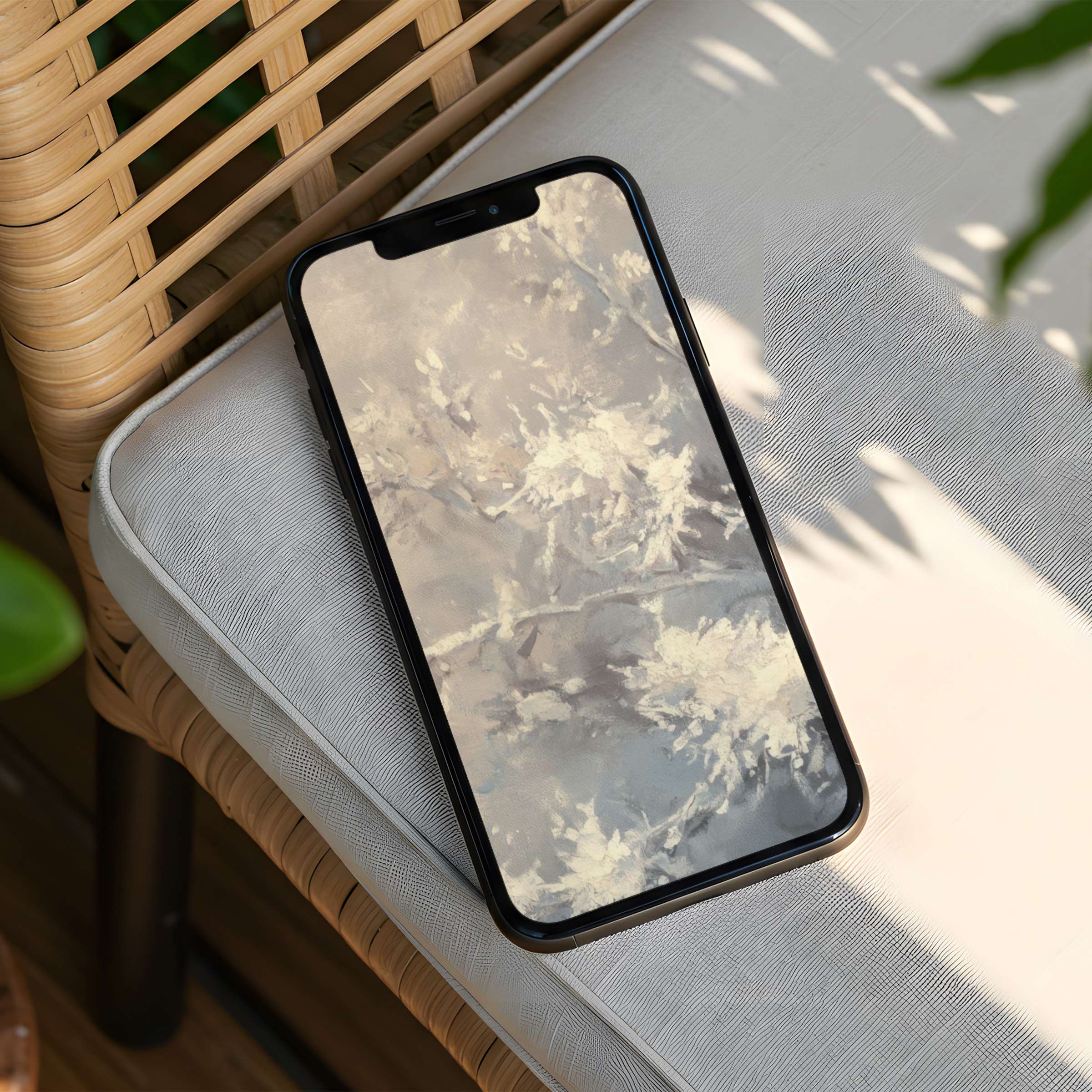 Elegant floral iPhone background art for instant download brings calm inspiration to your phone; perfect for mindful design lovers