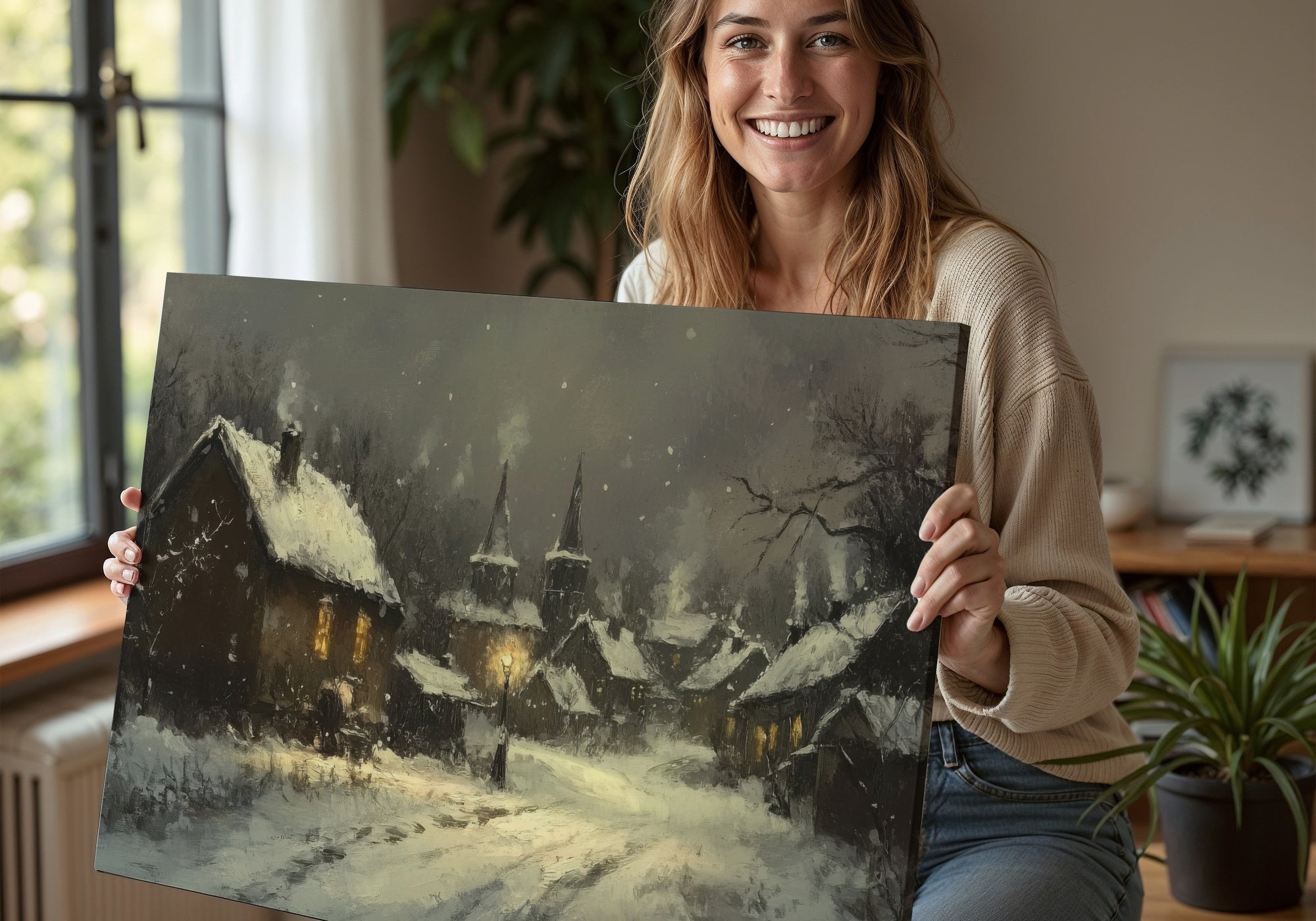 Woman with Winter Downloadable Art 