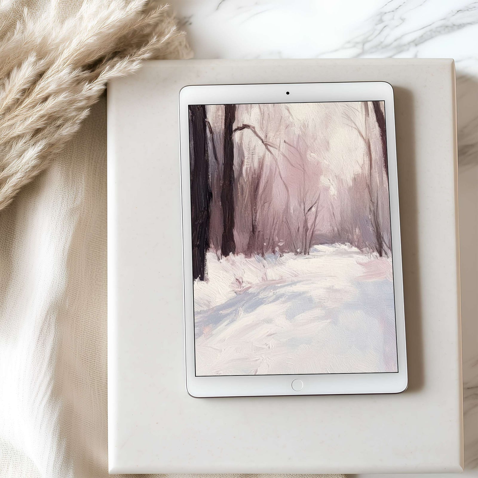 Winter iPad Wallpaper snowy forest path